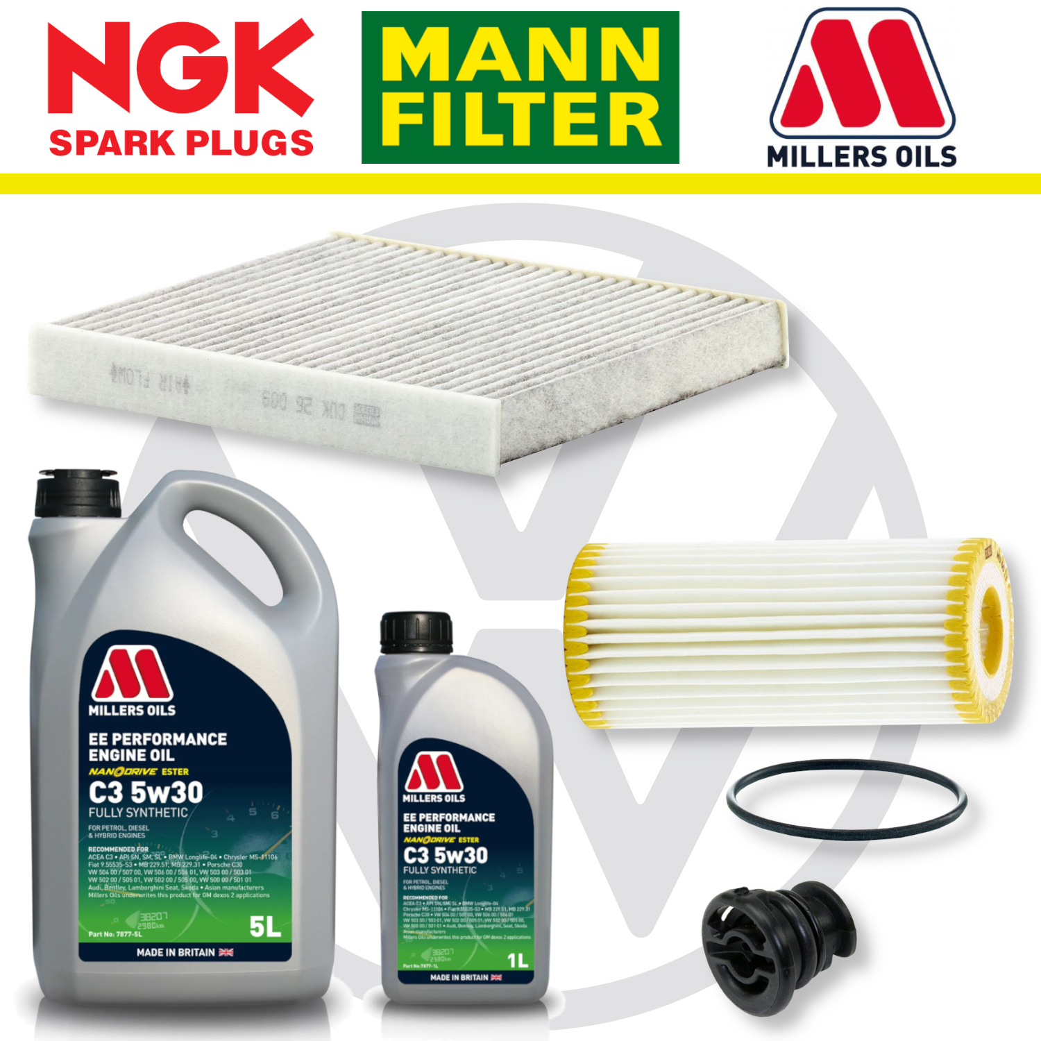 VW Golf Mk7 GTI R EA888 Home Service Pack - Millers Oil Premium