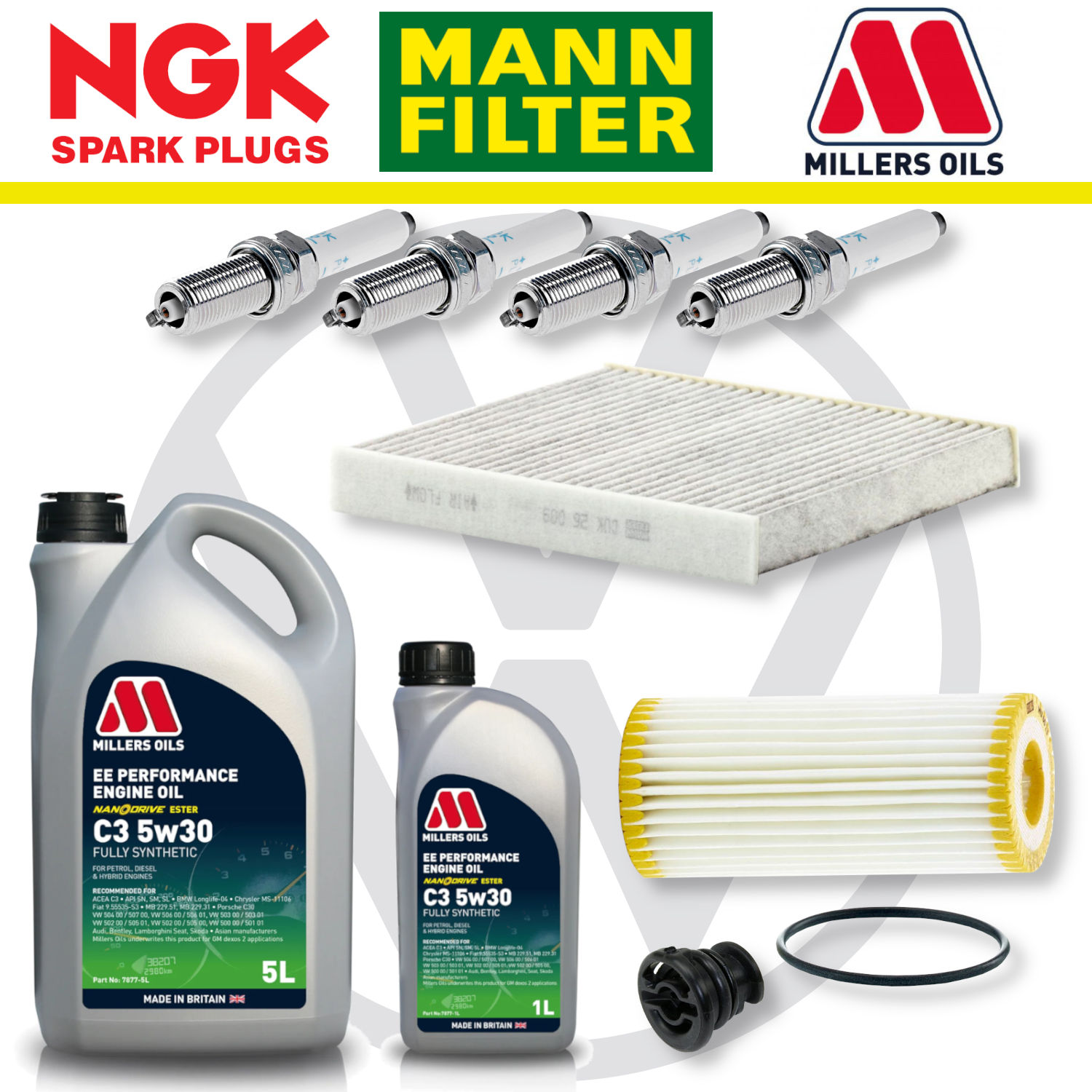 VW Golf Mk7 GTI R EA888 Home Service Pack - Millers Oil Premium