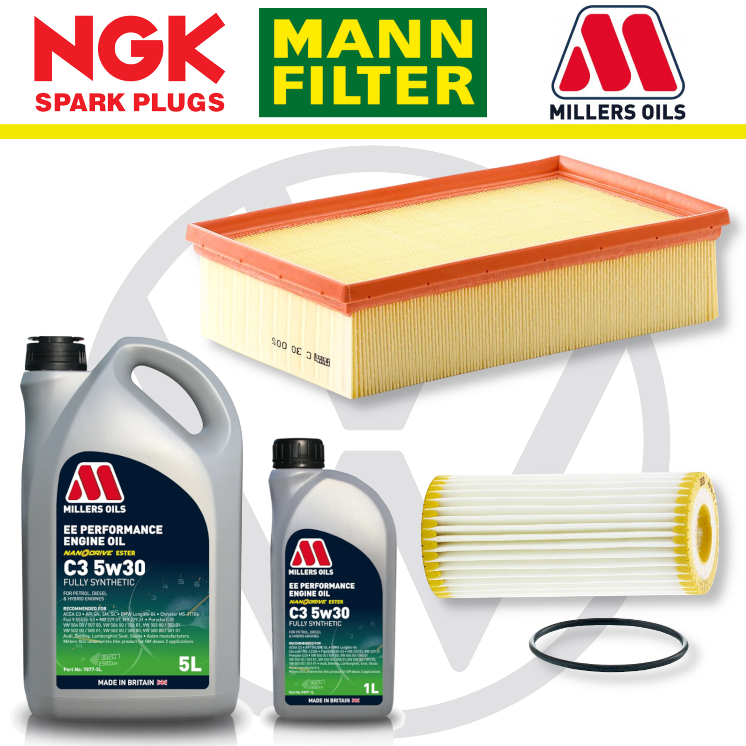 VW Golf Mk7 GTI R EA888 Home Service Pack - Millers Oil Premium