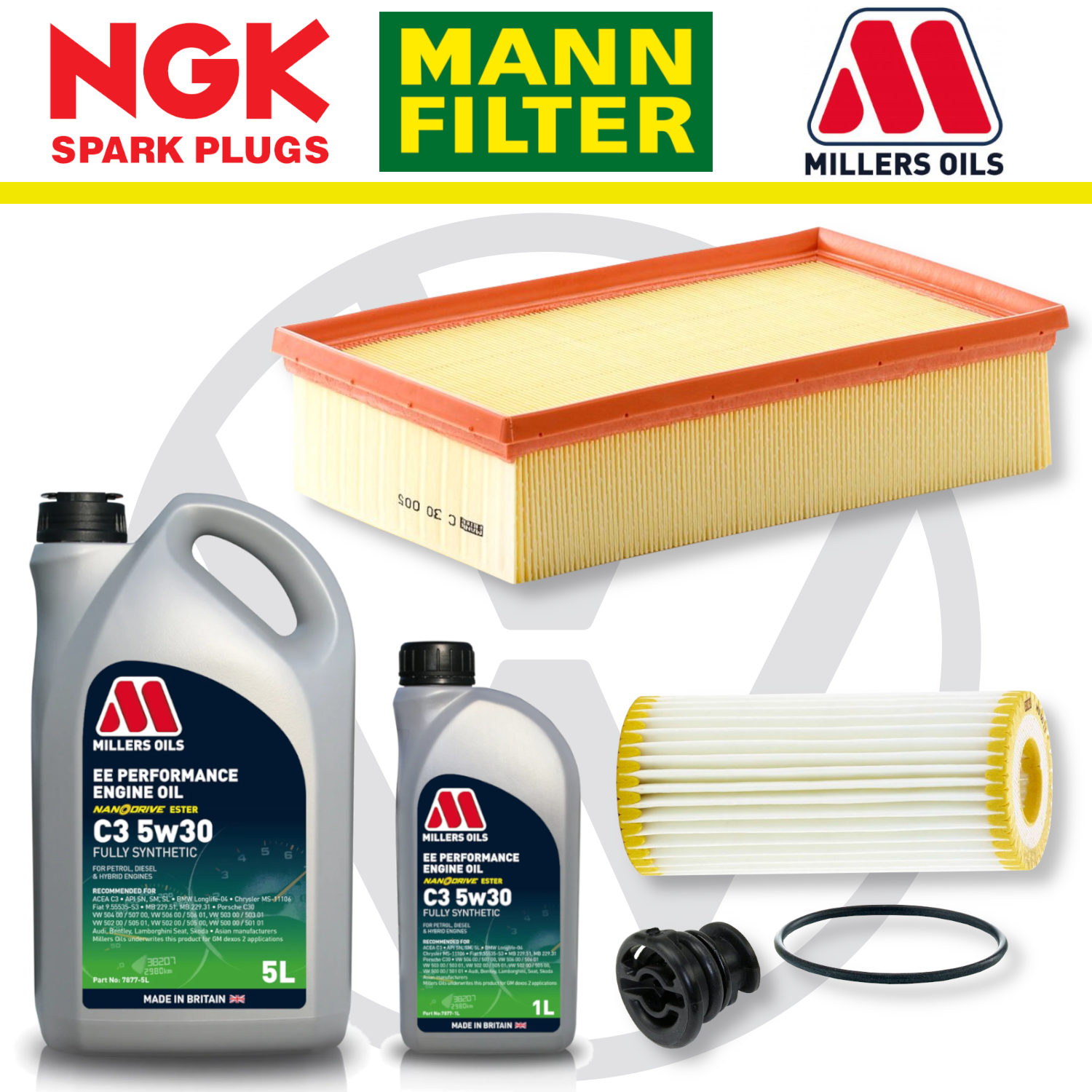 VW Golf Mk7 GTI R EA888 Home Service Pack - Millers Oil Premium