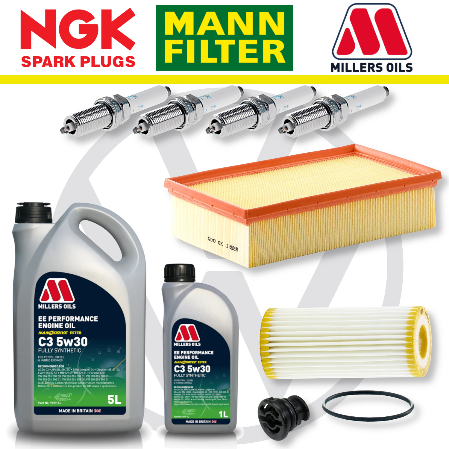 VW Golf Mk7 GTI R EA888 Home Service Pack - Millers Oil Premium