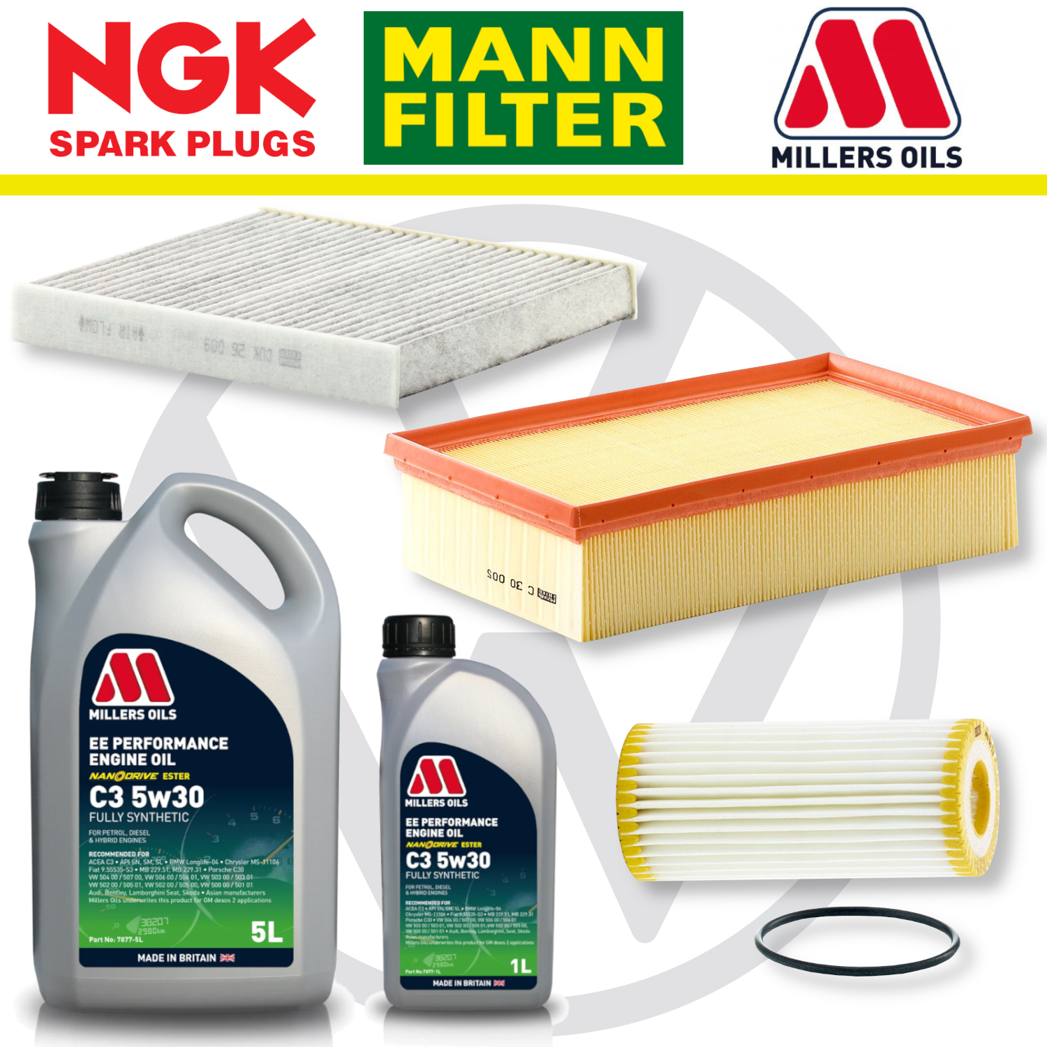 VW Golf Mk7 GTI R EA888 Home Service Pack - Millers Oil Premium