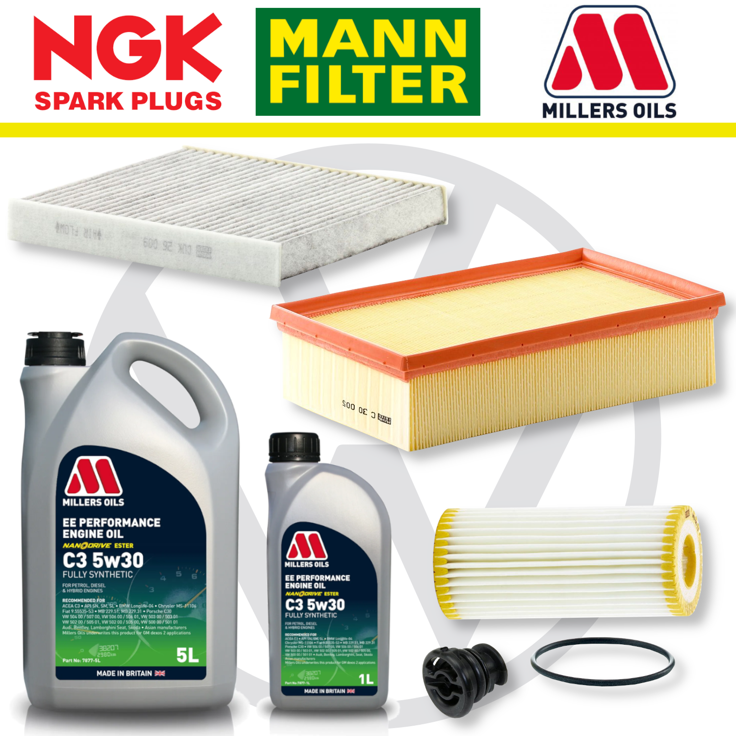 VW Golf Mk7 GTI R EA888 Home Service Pack - Millers Oil Premium