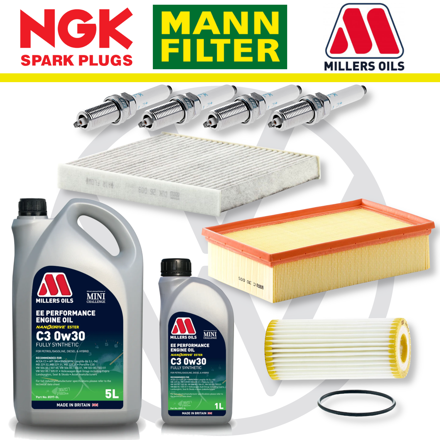 VW Golf Mk8 GTI Clubsport and R EA888 Gen 4 Home Service Pack - Millers Oil Premium