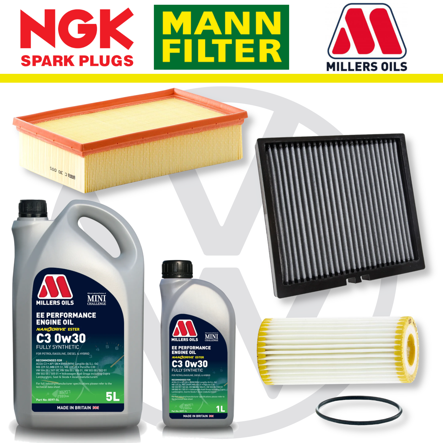 VW Golf Mk8 GTI Clubsport and R EA888 Gen 4 Home Service Pack - Millers Oil Premium