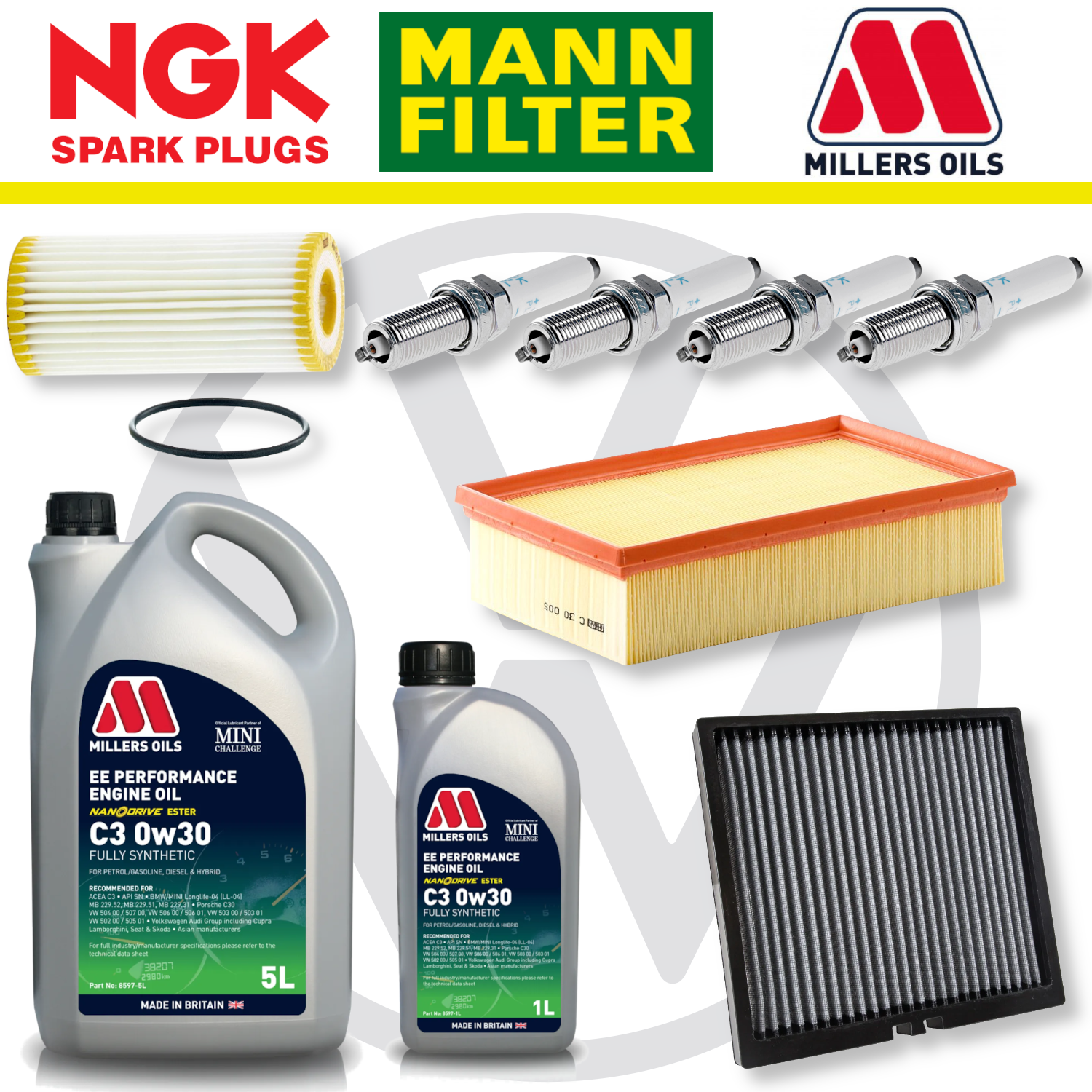 VW Golf Mk8 GTI Clubsport and R EA888 Gen 4 Home Service Pack - Millers Oil Premium