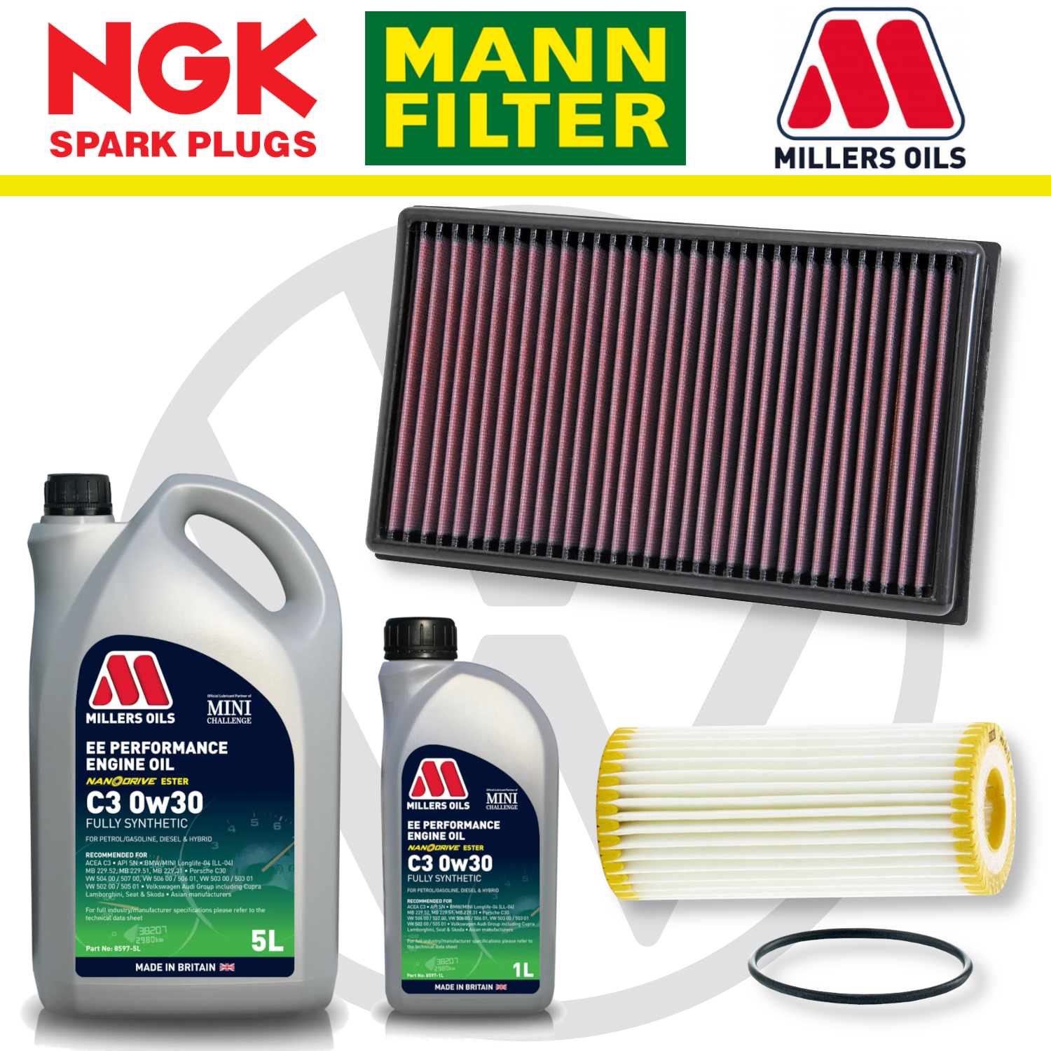 VW Golf Mk8 GTI Clubsport and R EA888 Gen 4 Home Service Pack - Millers Oil Premium