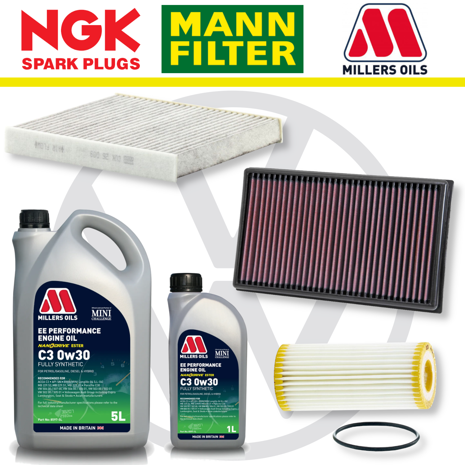 VW Golf Mk8 GTI Clubsport and R EA888 Gen 4 Home Service Pack - Millers Oil Premium