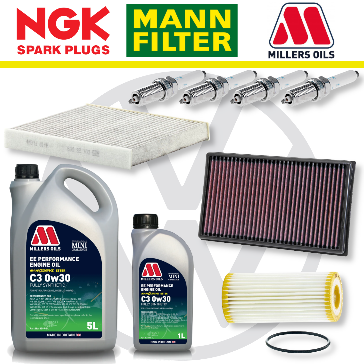 VW Golf Mk8 GTI Clubsport and R EA888 Gen 4 Home Service Pack - Millers Oil Premium