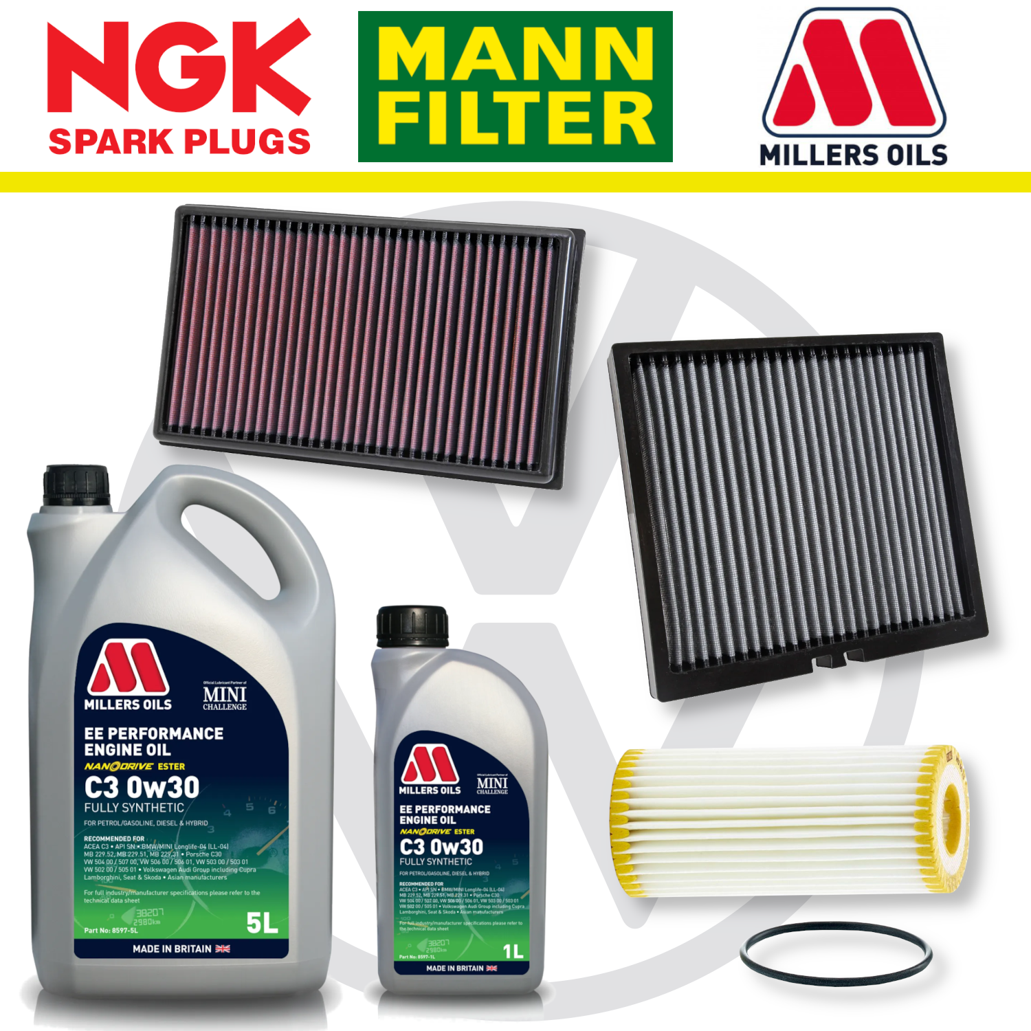 VW Golf Mk8 GTI Clubsport and R EA888 Gen 4 Home Service Pack - Millers Oil Premium