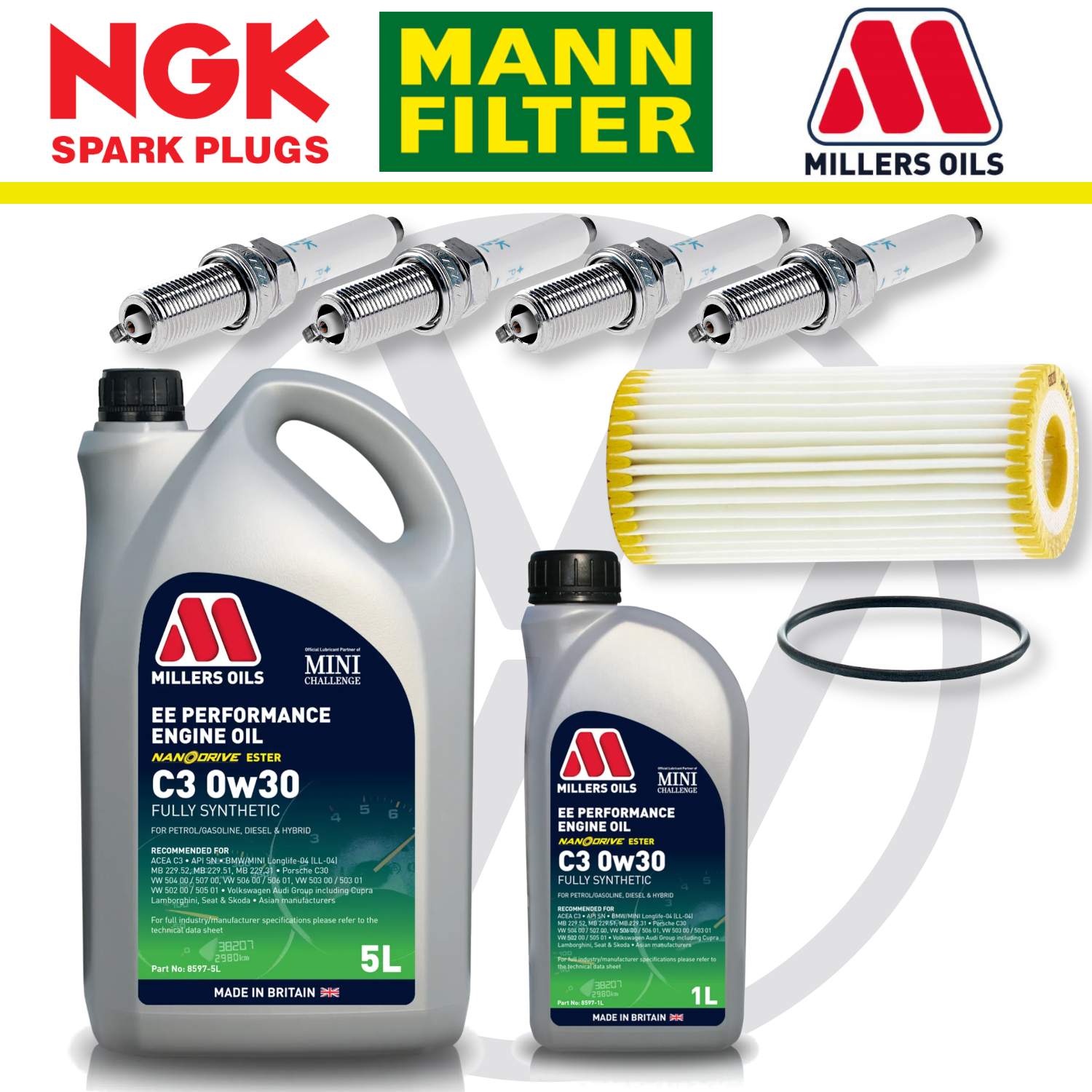 VW Golf Mk8 GTI Clubsport and R EA888 Gen 4 Home Service Pack - Millers Oil Premium