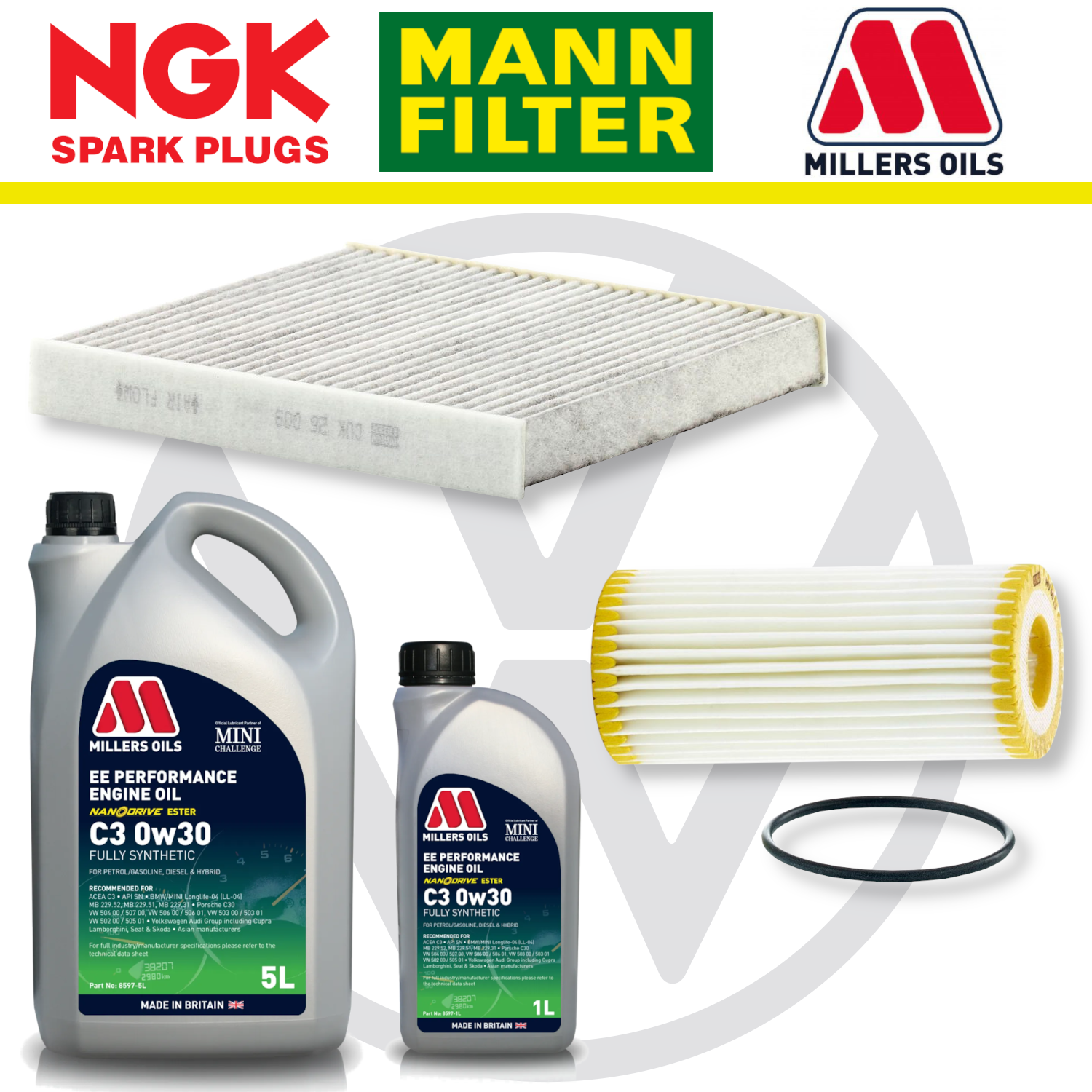 VW Golf Mk8 GTI Clubsport and R EA888 Gen 4 Home Service Pack - Millers Oil Premium