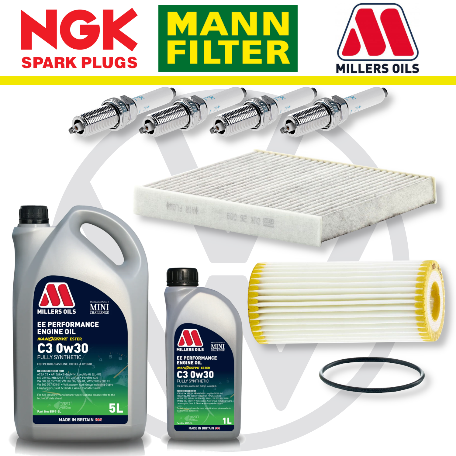 VW Golf Mk8 GTI Clubsport and R EA888 Gen 4 Home Service Pack - Millers Oil Premium