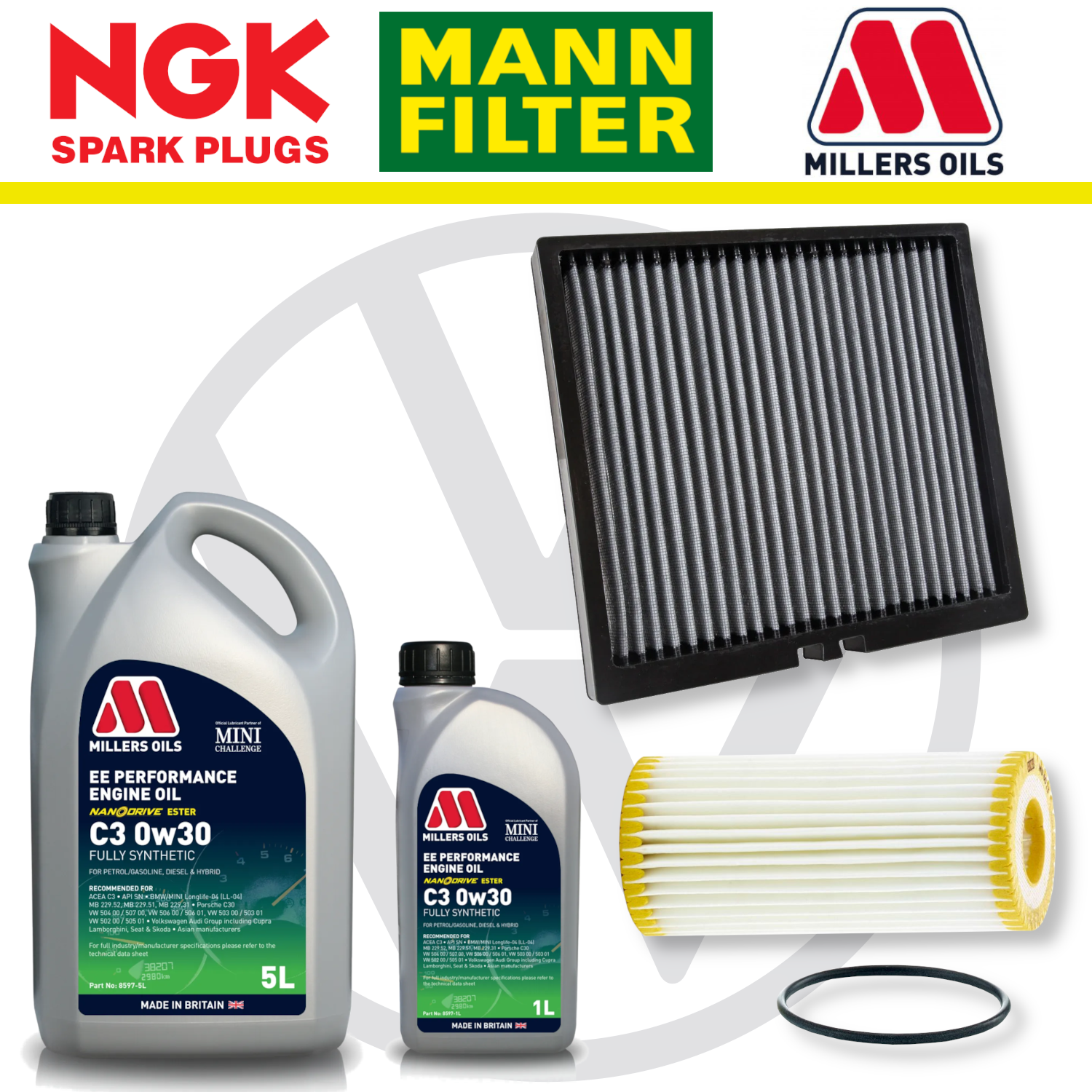 VW Golf Mk8 GTI Clubsport and R EA888 Gen 4 Home Service Pack - Millers Oil Premium