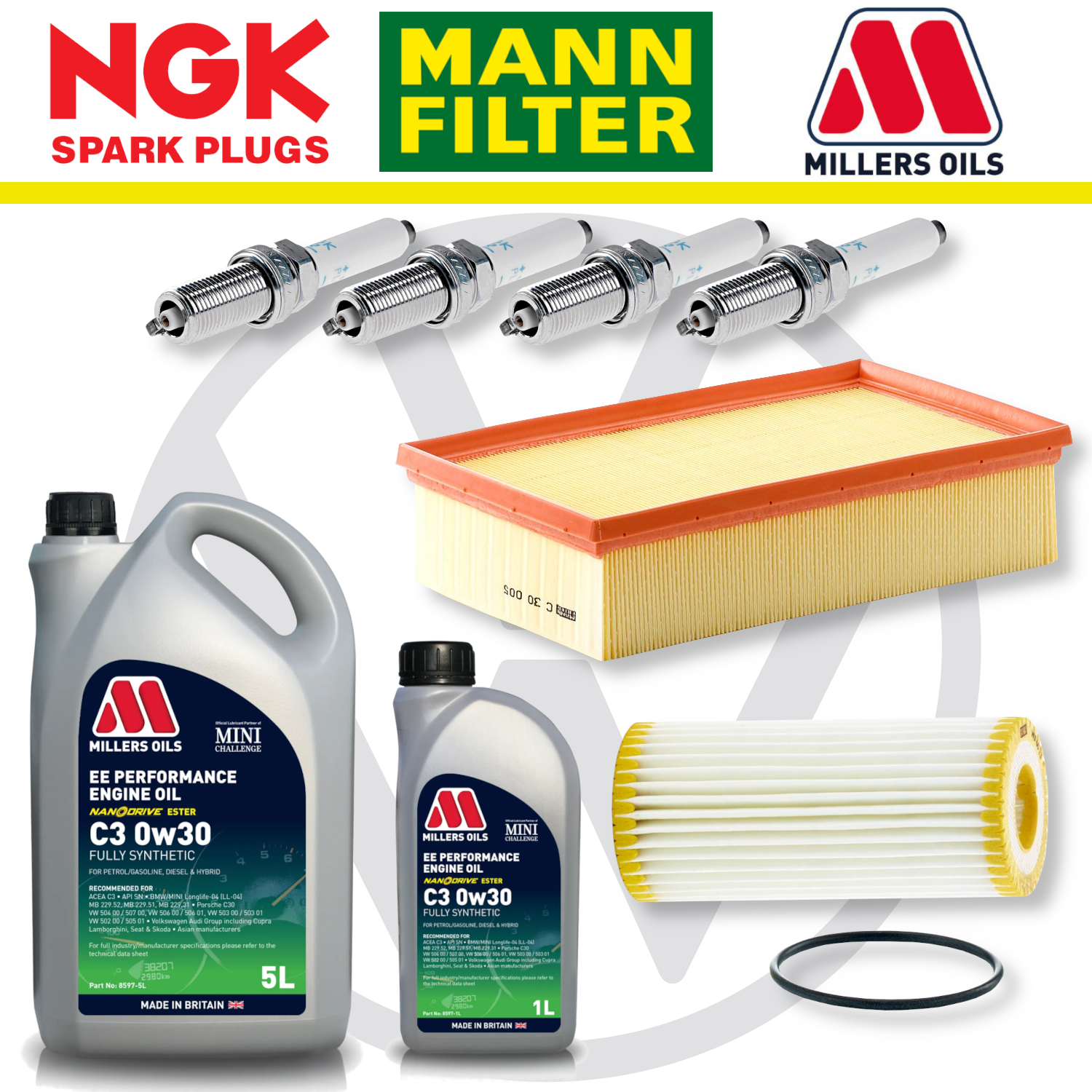 VW Golf Mk8 GTI Clubsport and R EA888 Gen 4 Home Service Pack - Millers Oil Premium