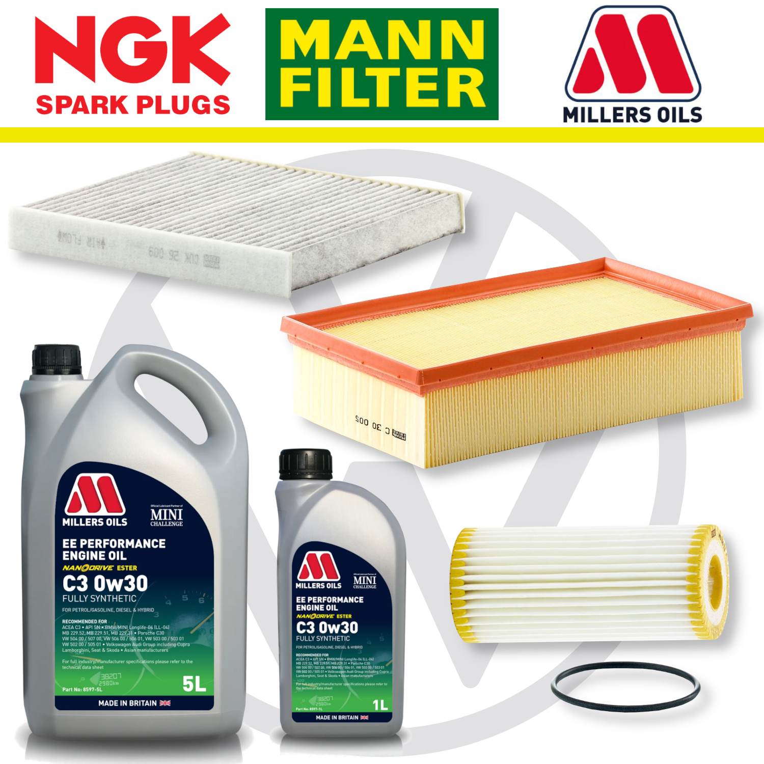 VW Golf Mk8 GTI Clubsport and R EA888 Gen 4 Home Service Pack - Millers Oil Premium