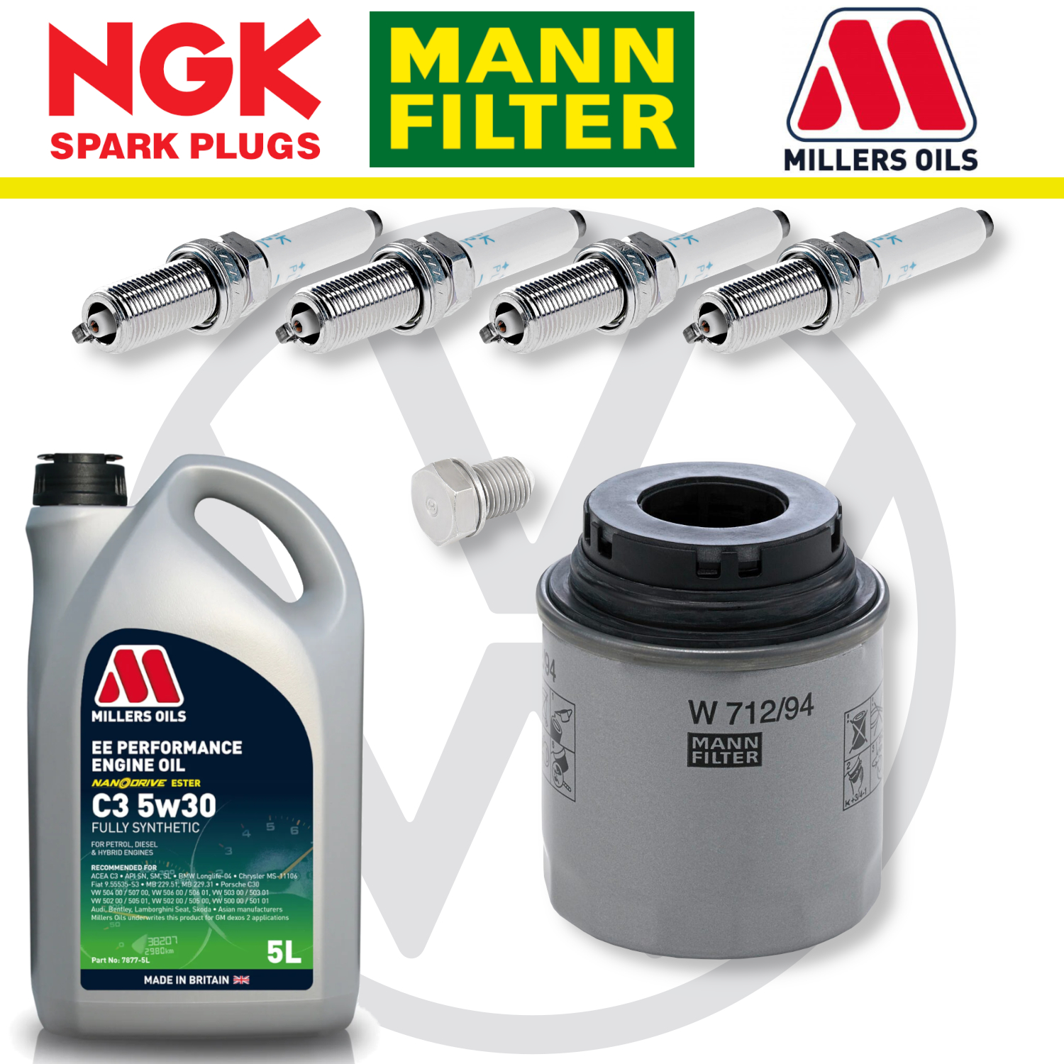 Paquete de servicio a domicilio para VW Polo Mk5 GTI 1.4 - Millers Oil Premium