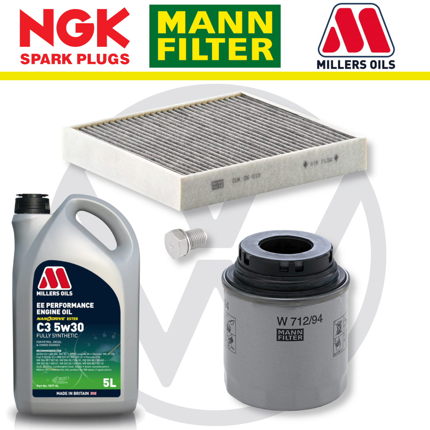 Paquete de servicio a domicilio para VW Polo Mk5 GTI 1.4 - Millers Oil Premium