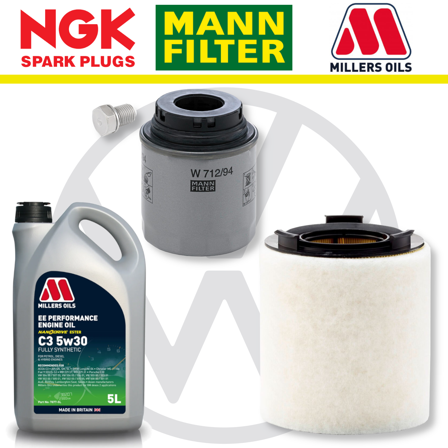 Paquete de servicio a domicilio para VW Polo Mk5 GTI 1.4 - Millers Oil Premium