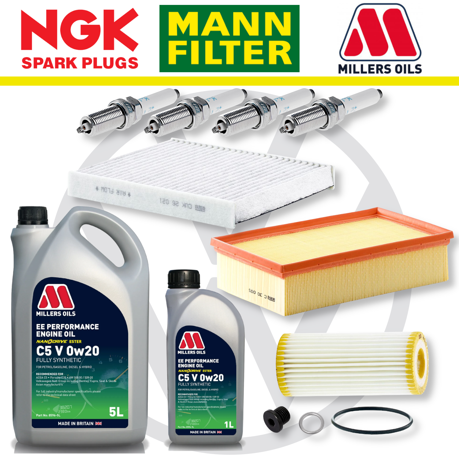 VW Polo Mk6 GTI Facelift EA888 Gen 4 Home Service Pack - Millers Oil Premium