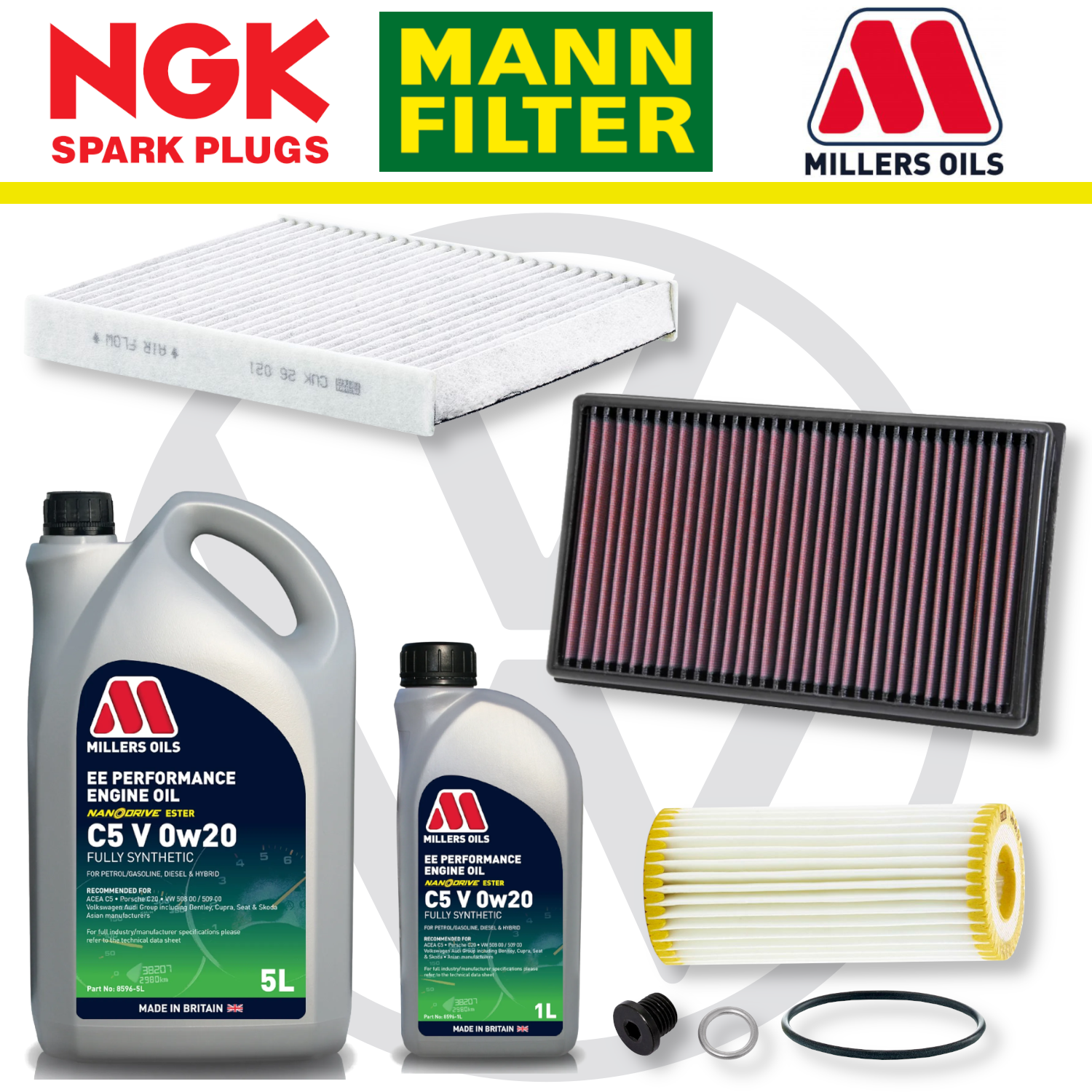 VW Polo Mk6 GTI Facelift EA888 Gen 4 Home Service Pack - Millers Oil Premium