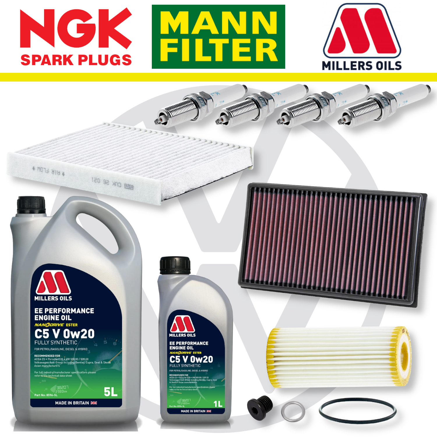 VW Polo Mk6 GTI Facelift EA888 Gen 4 Home Service Pack - Millers Oil Premium