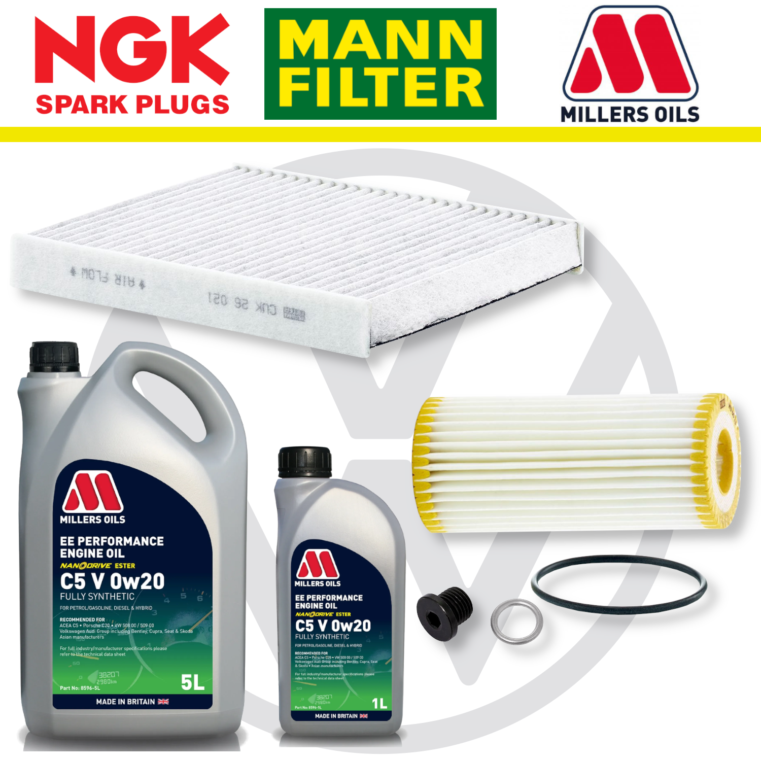 VW Polo Mk6 GTI Facelift EA888 Gen 4 Home Service Pack - Millers Oil Premium