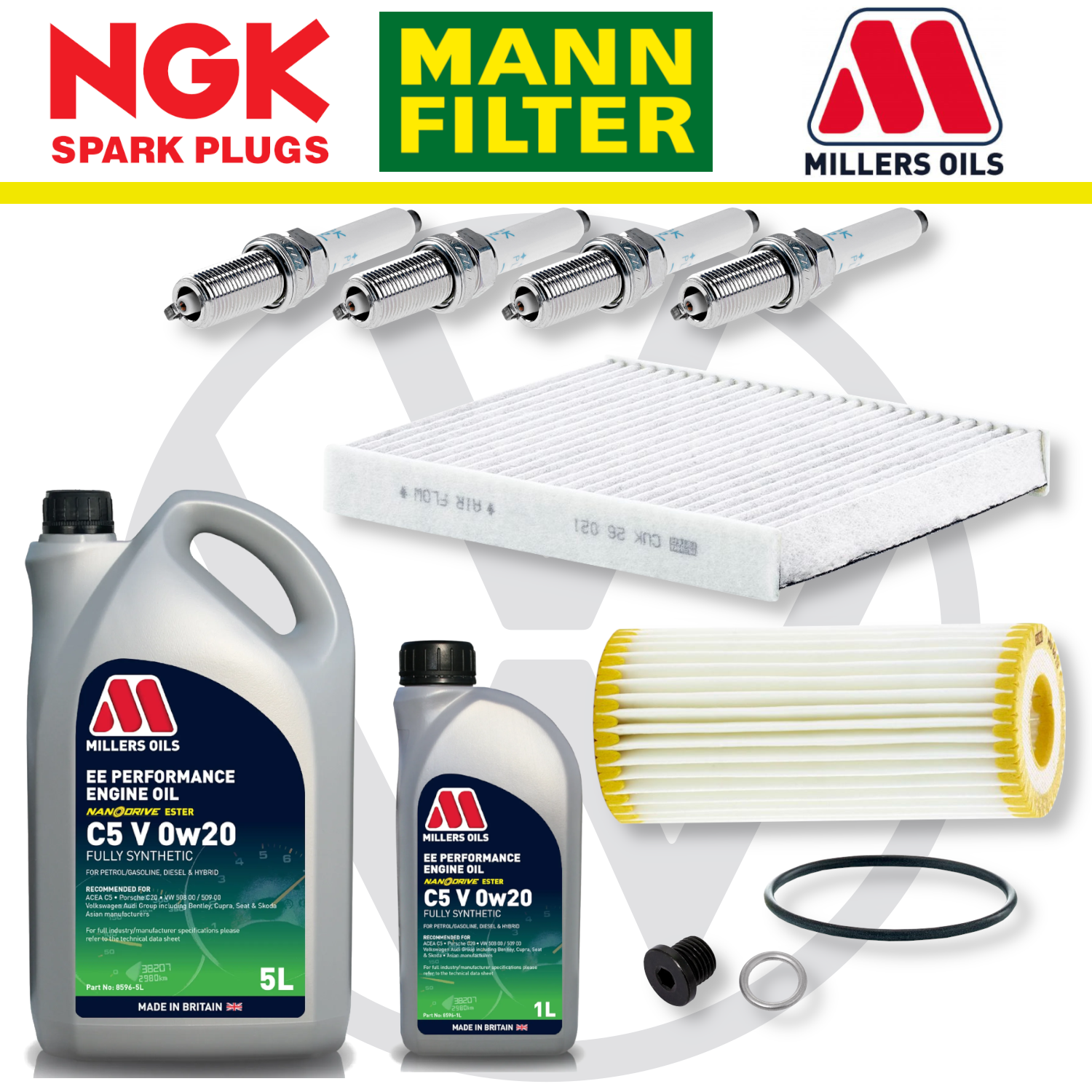 VW Polo Mk6 GTI Facelift EA888 Gen 4 Home Service Pack - Millers Oil Premium