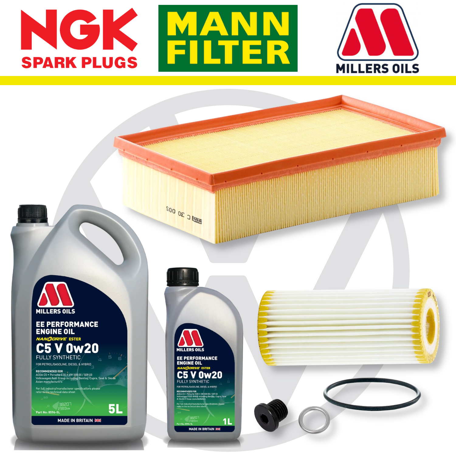 VW Polo Mk6 GTI Facelift EA888 Gen 4 Home Service Pack - Millers Oil Premium