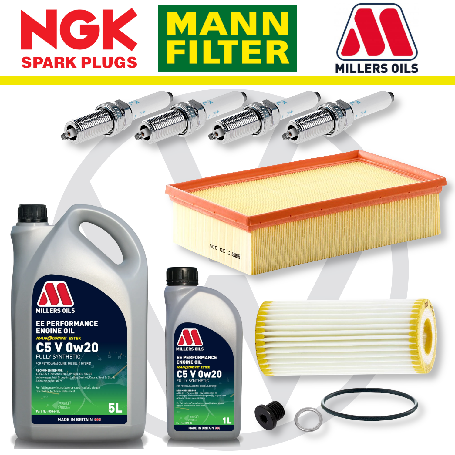 VW Polo Mk6 GTI Facelift EA888 Gen 4 Home Service Pack - Millers Oil Premium