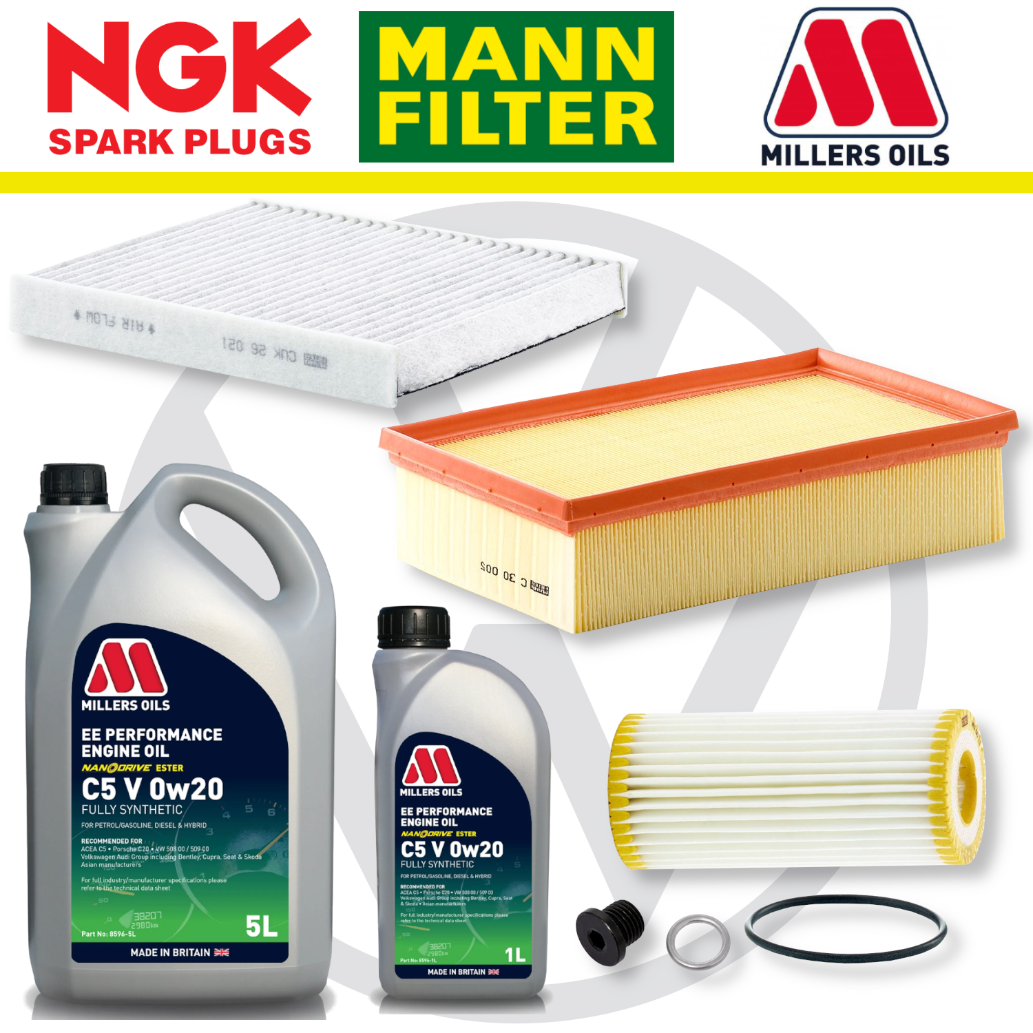 VW Polo Mk6 GTI Facelift EA888 Gen 4 Home Service Pack - Millers Oil Premium