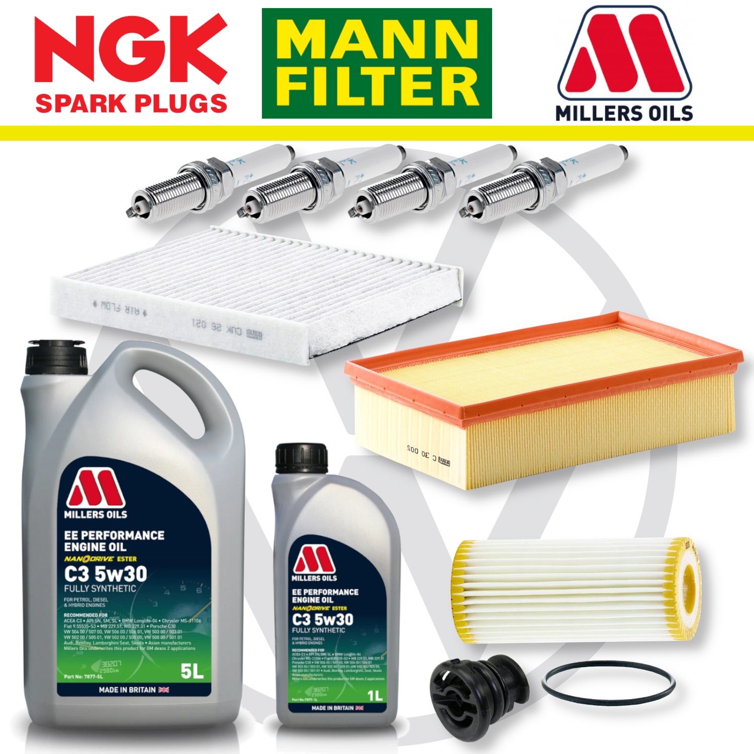 VW Polo Mk6 GTI EA888 Home Service Pack - Millers Oil Premium