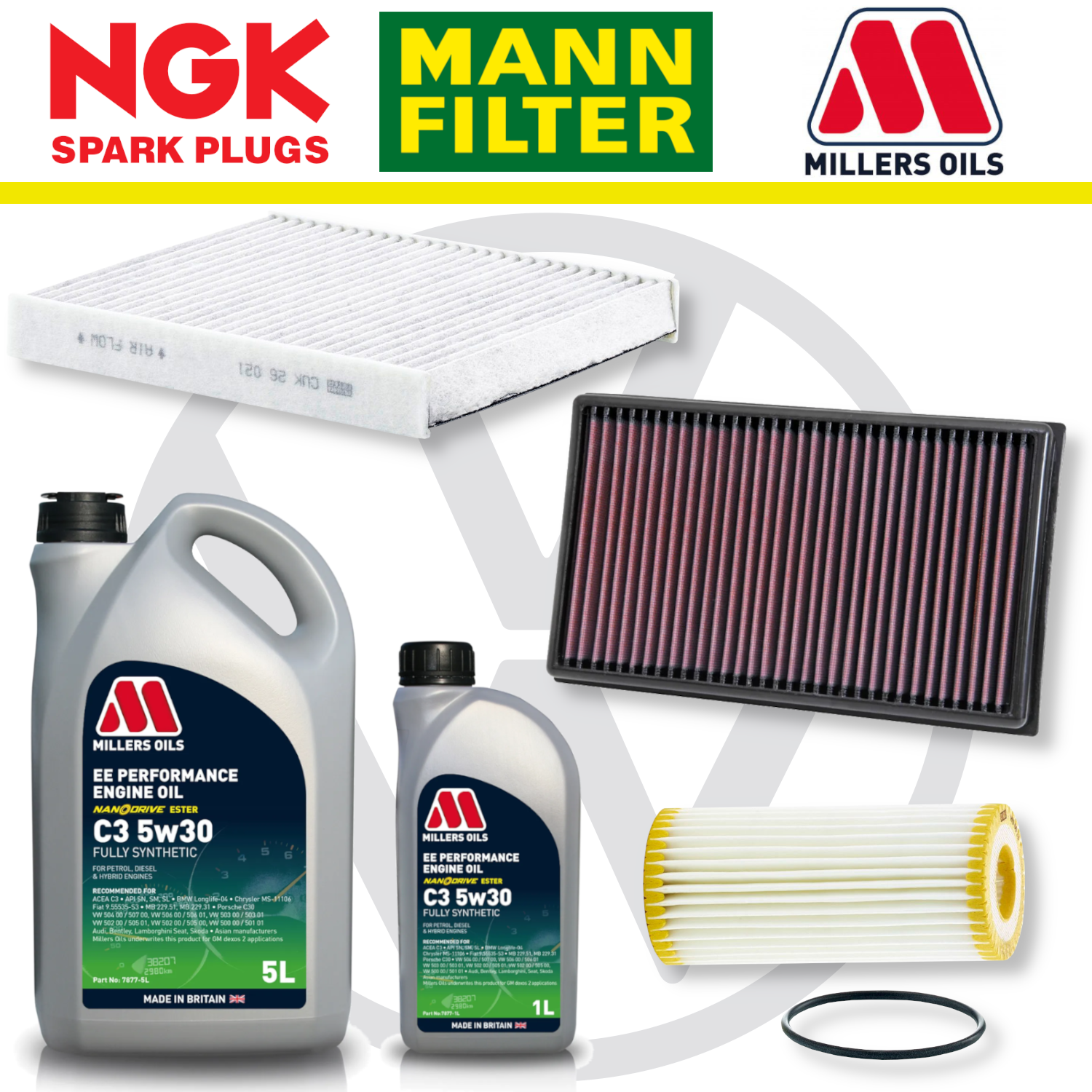 VW Polo Mk6 GTI EA888 Home Service Pack - Millers Oil Premium