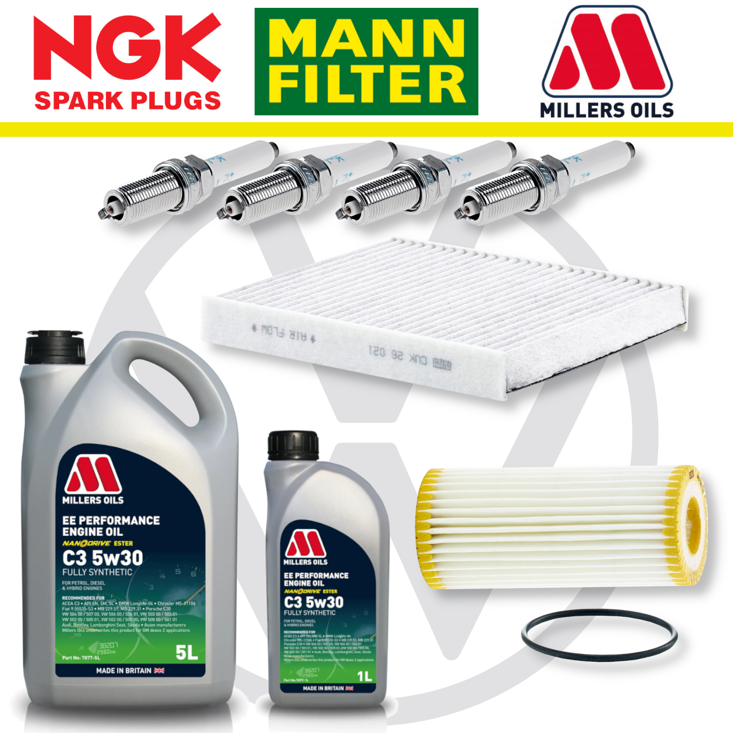 VW Polo Mk6 GTI EA888 Home Service Pack - Millers Oil Premium