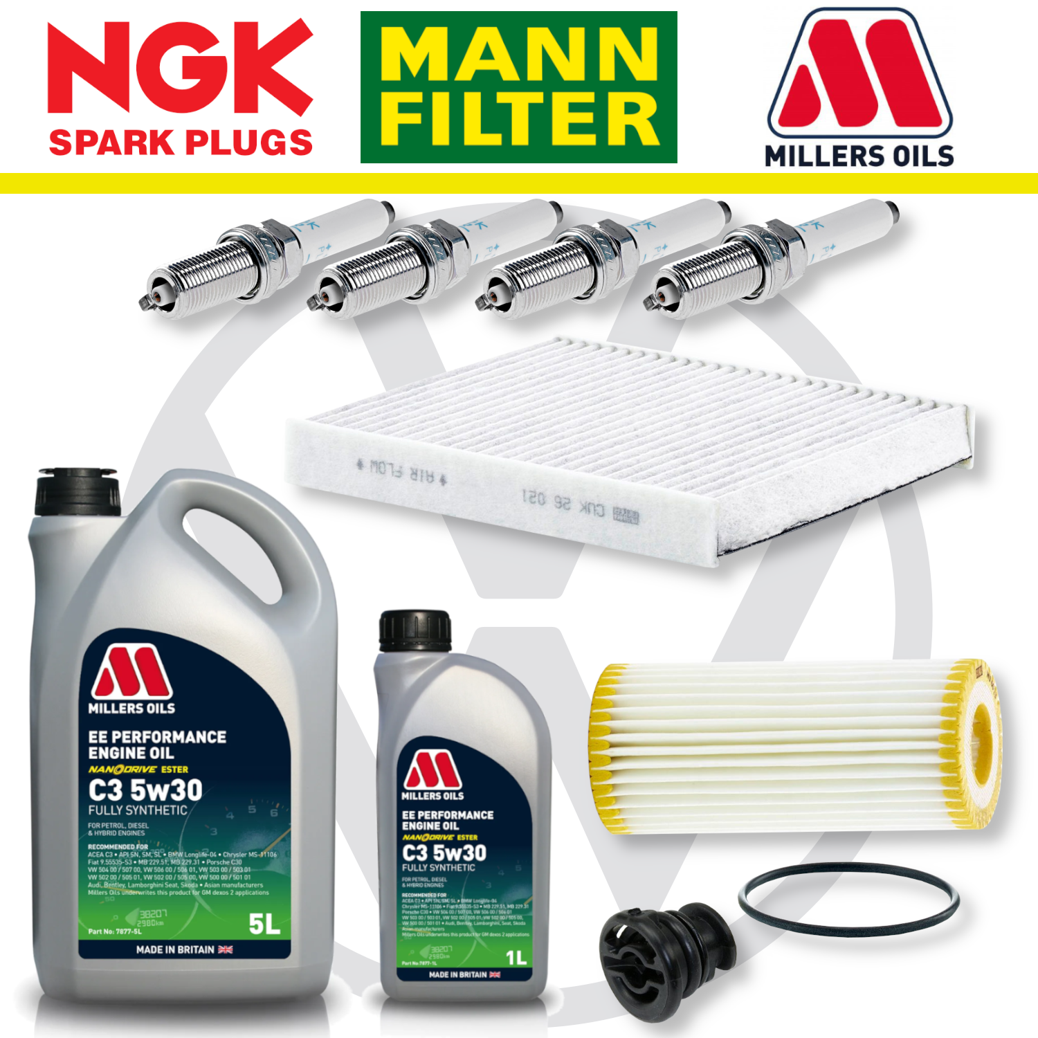 VW Polo Mk6 GTI EA888 Home Service Pack - Millers Oil Premium