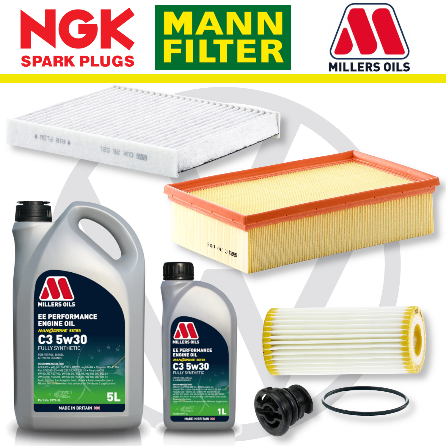 VW Polo Mk6 GTI EA888 Home Service Pack - Millers Oil Premium