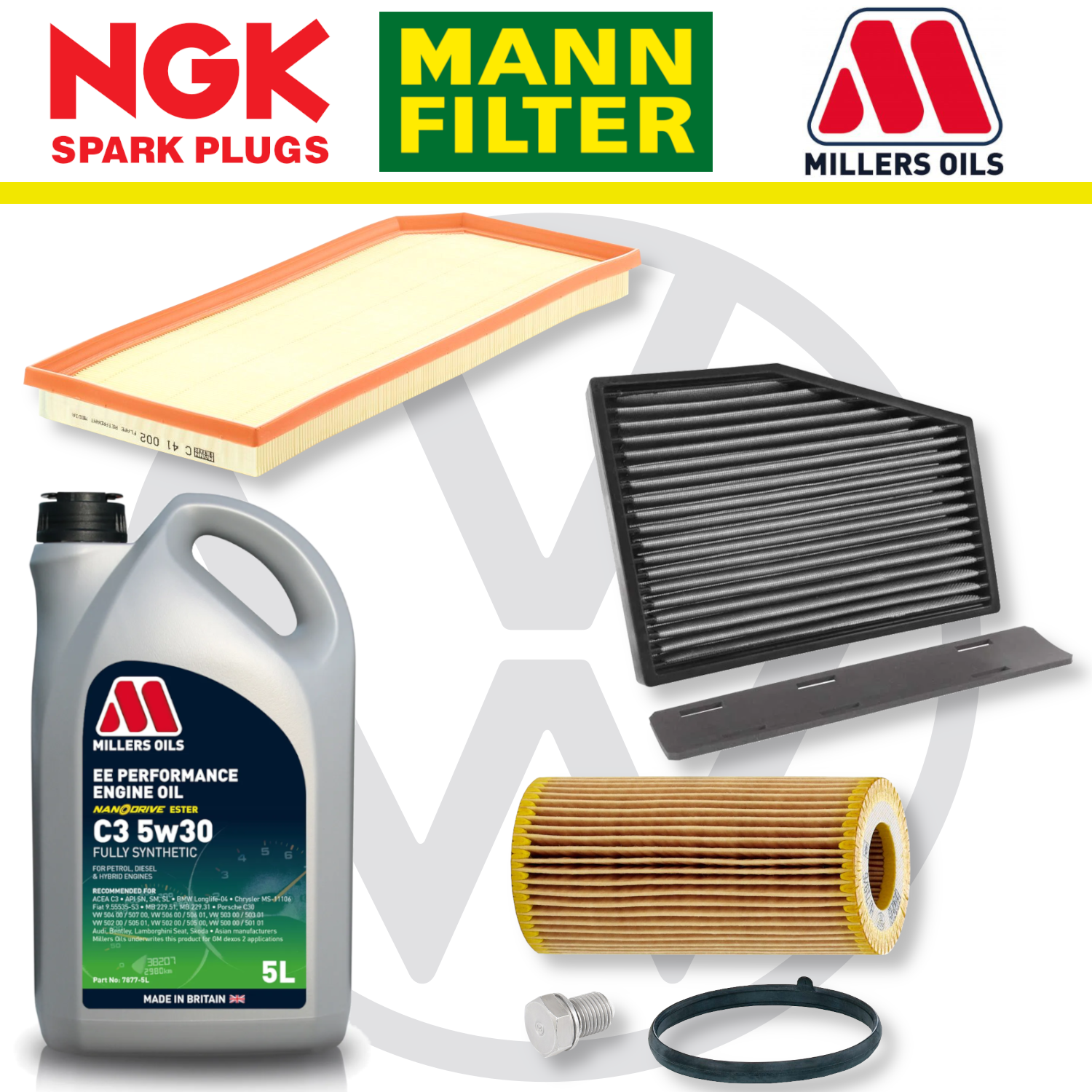 Pack d'entretien à domicile pour VW Scirocco R EA113 - Millers Oil Premium