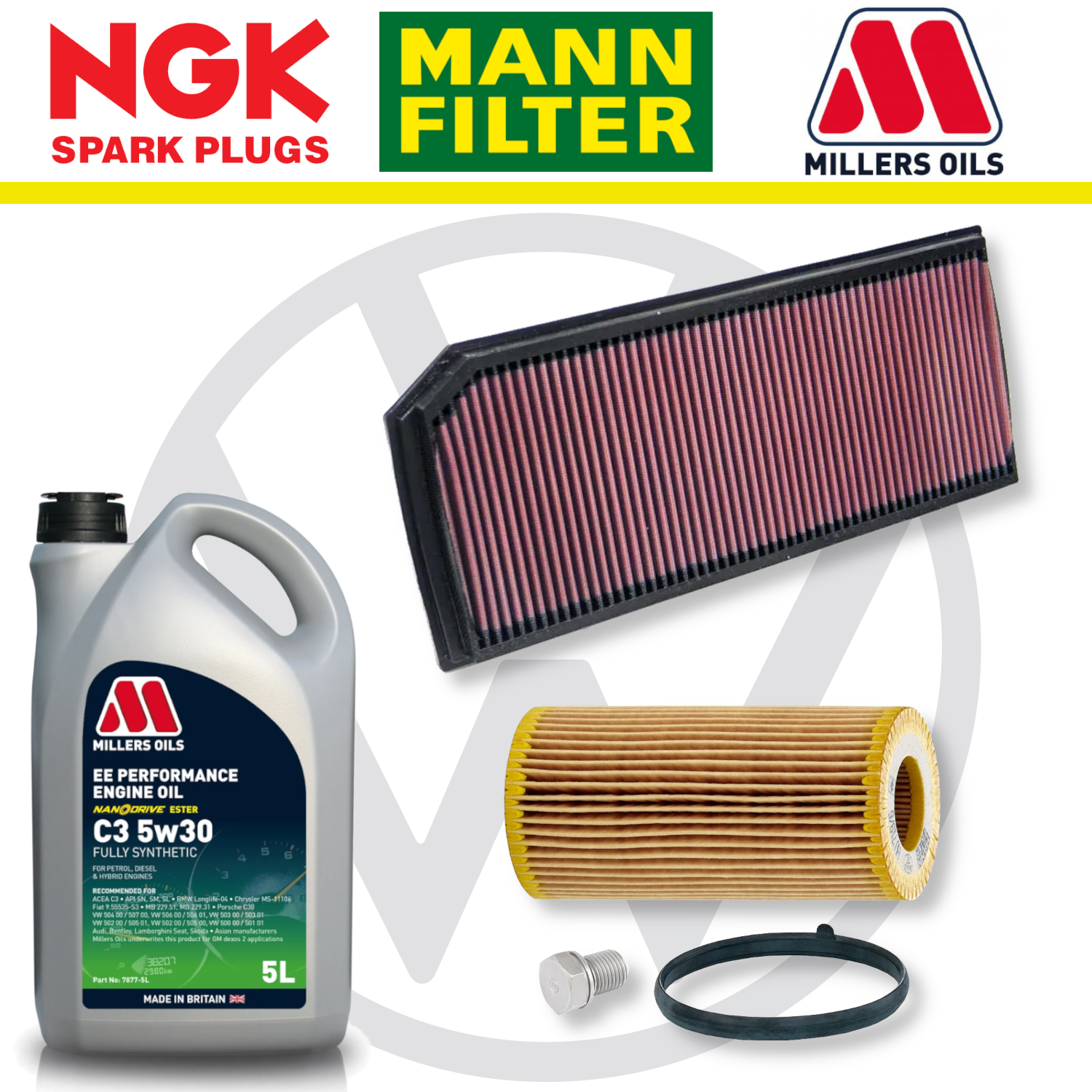 Pack d'entretien à domicile pour VW Scirocco R EA113 - Millers Oil Premium
