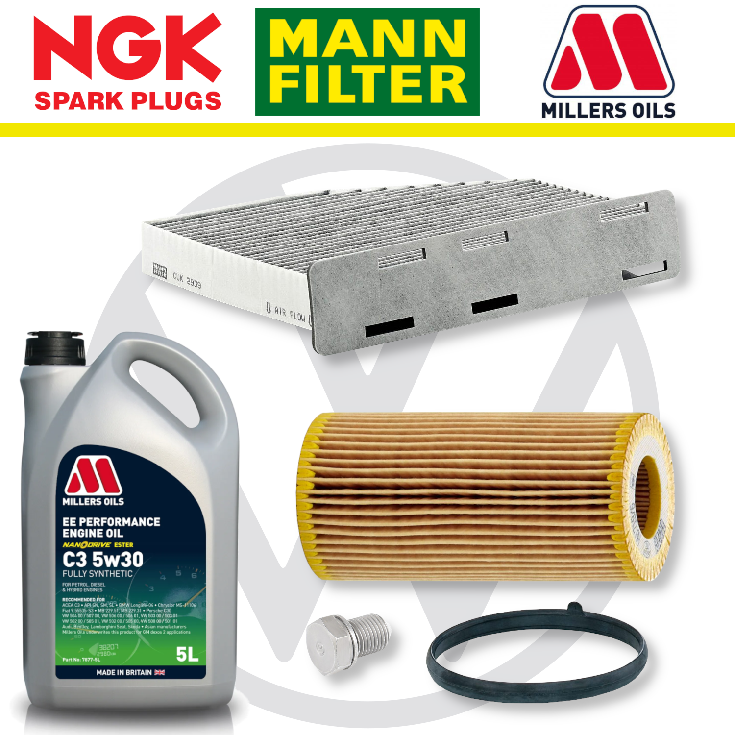 Pack d'entretien à domicile pour VW Scirocco R EA113 - Millers Oil Premium