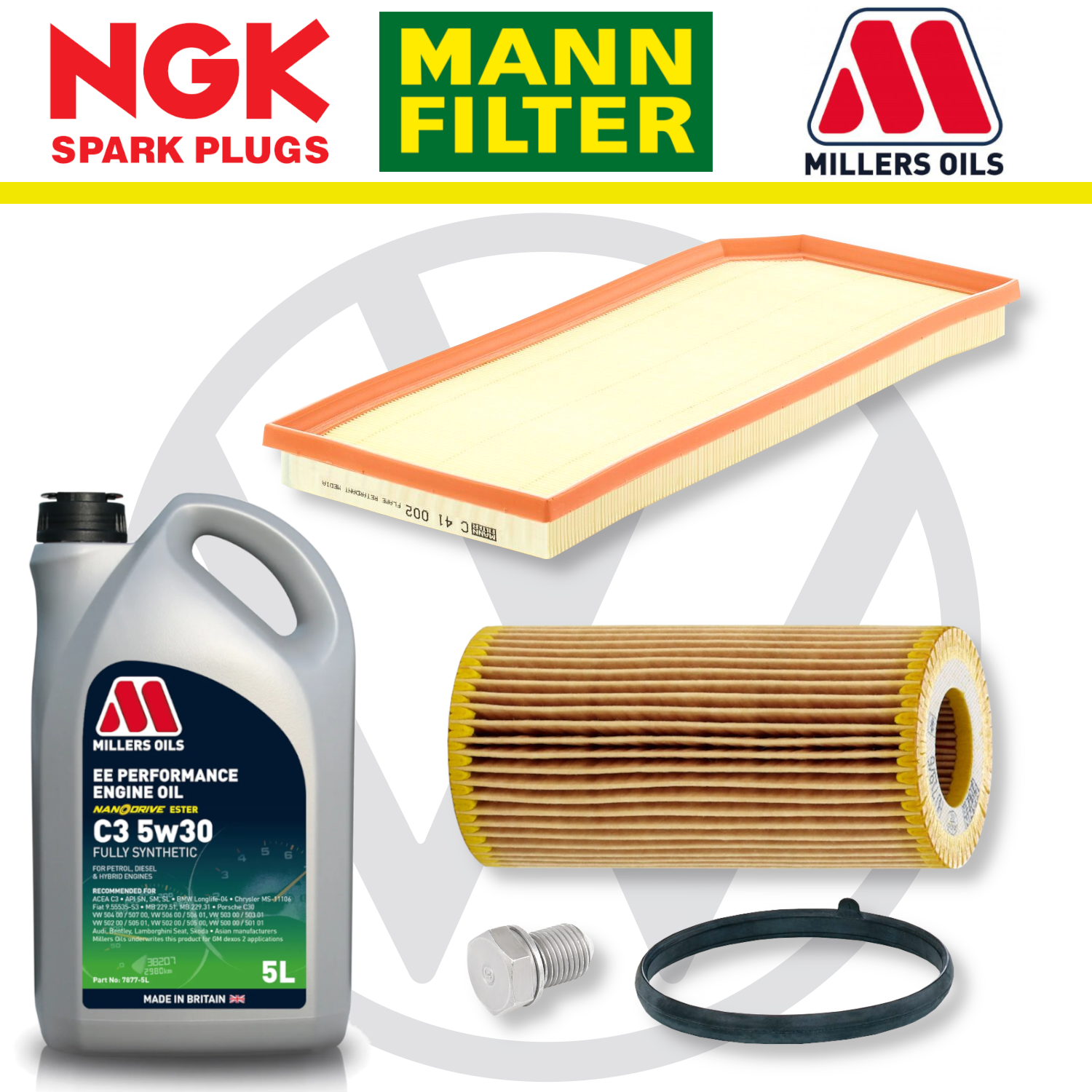 Pack d'entretien à domicile pour VW Scirocco R EA113 - Millers Oil Premium