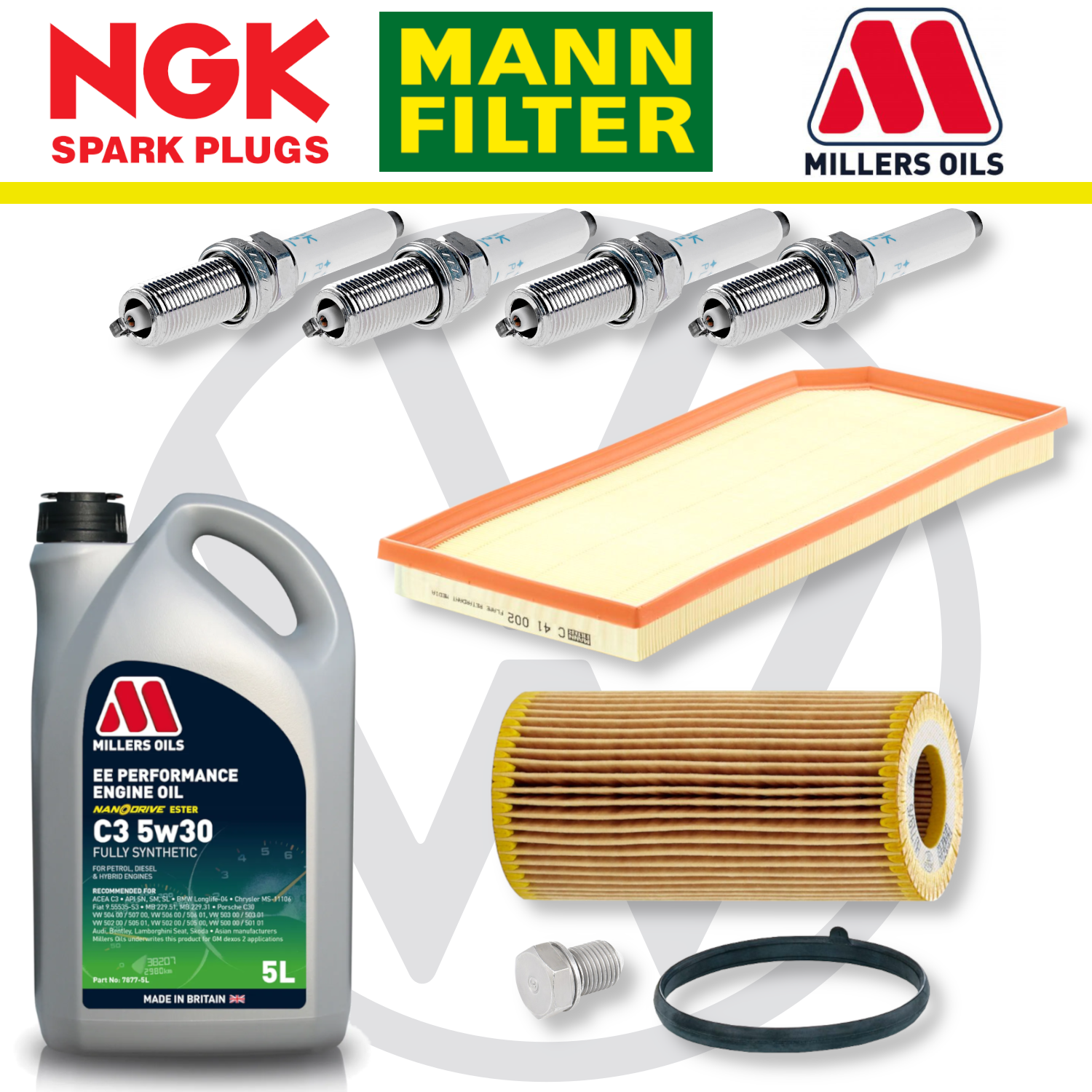 Pack d'entretien à domicile pour VW Scirocco R EA113 - Millers Oil Premium