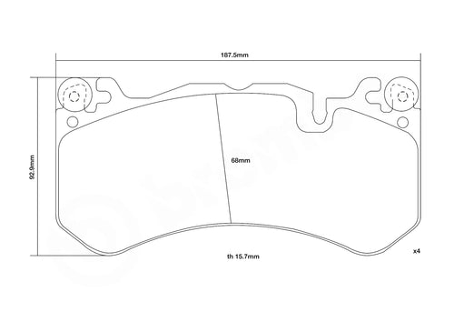 Pastillas de freno delanteras Brembo Sport HP2 - 07.D435.19 - Audi RS6/RS7 C7 