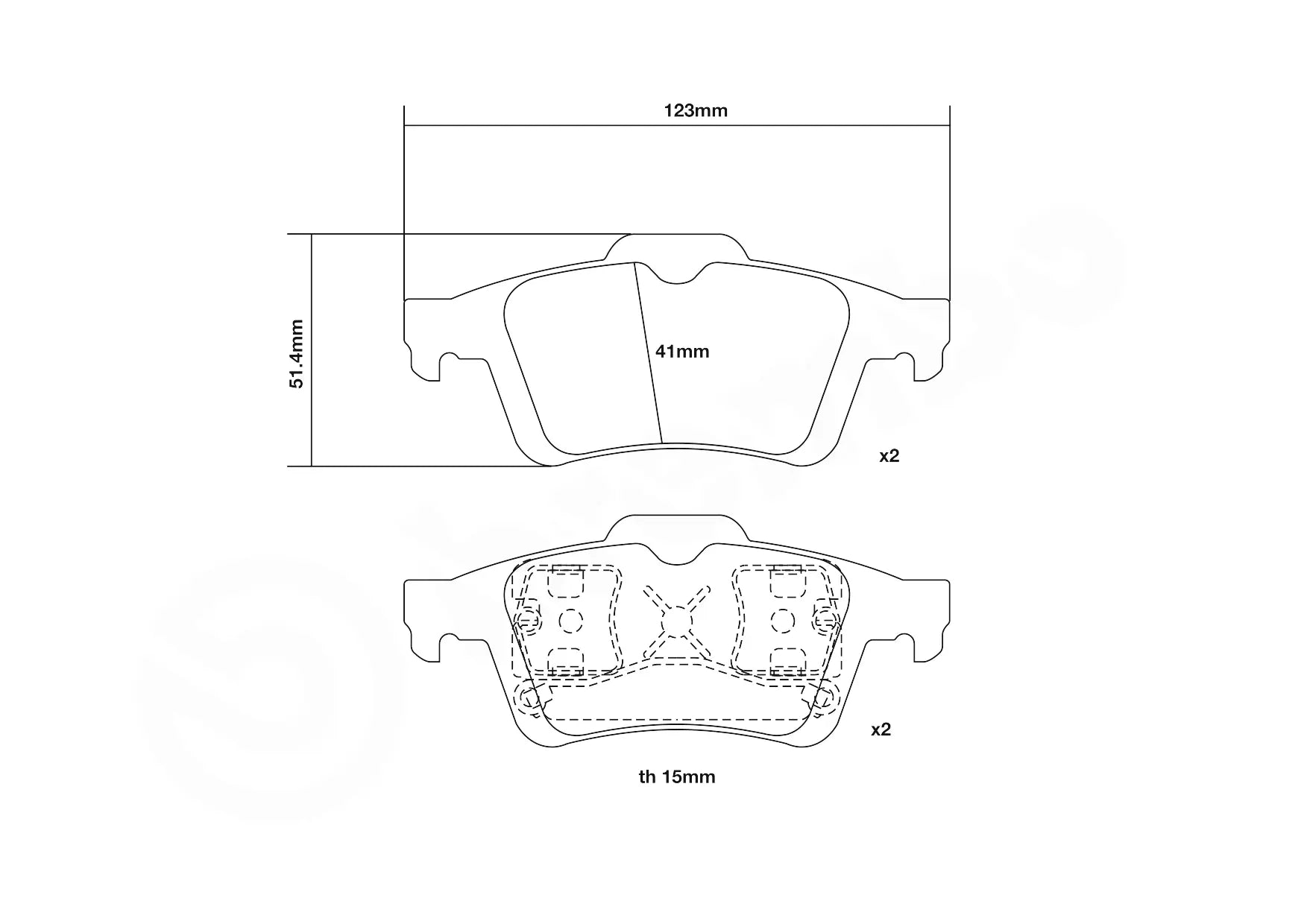 Brembo Sport HP2 Rear Brake Pads - 07.B315.44 - Ford Focus RS Mk3