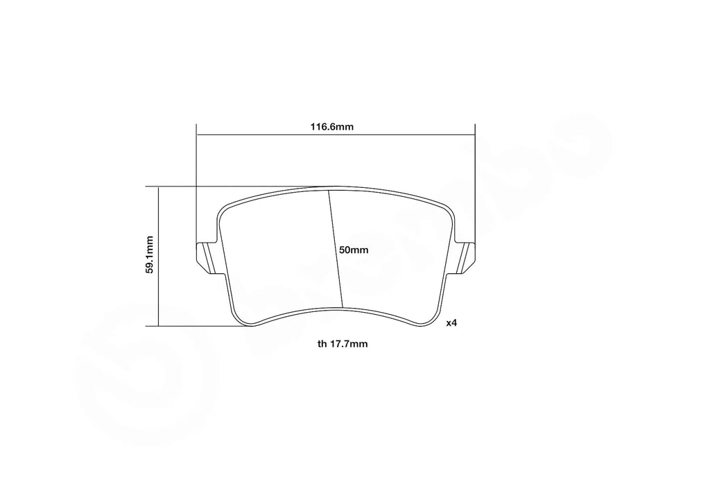 Pastillas de freno traseras Brembo Sport HP2 - 07.B315.56 - Audi S4/S5 B8 