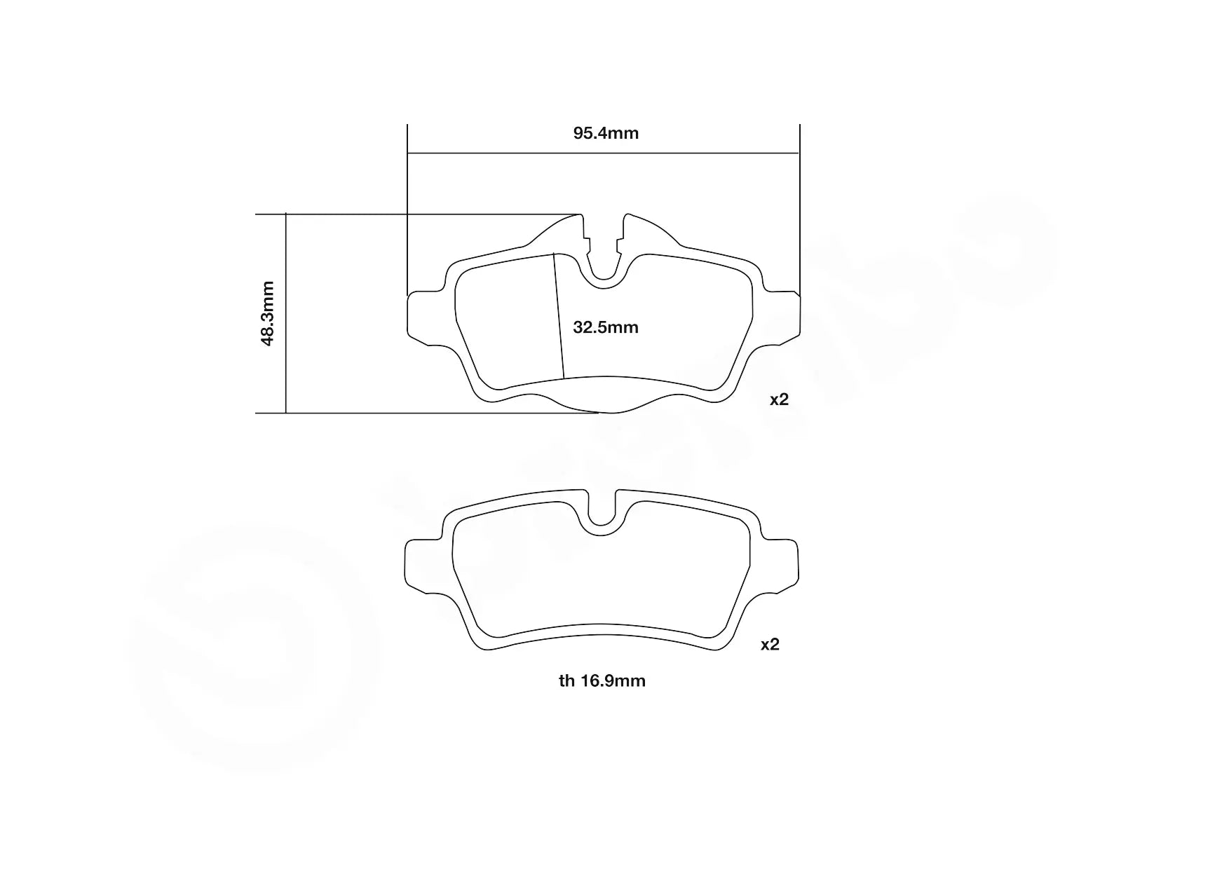 Brembo Sport HP2 Rear Brake Pads - 07.B315.33 - MINI Cooper S R56
