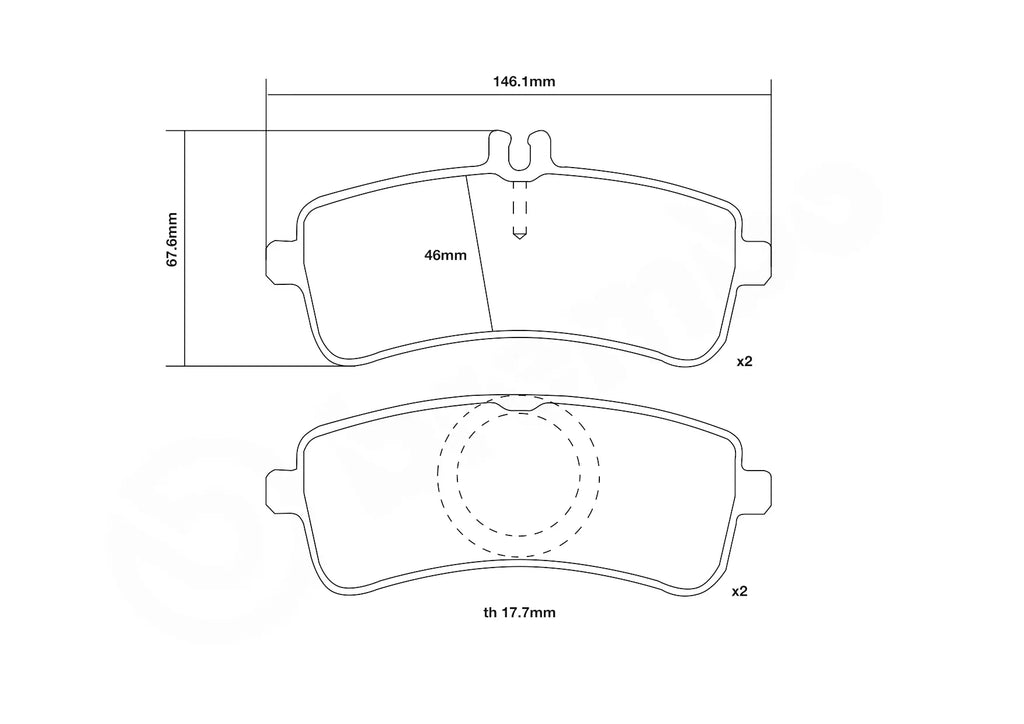 Brembo Sport HP2 Rear Brake Pads - 07.B315.79 - Mercedes C63 W205