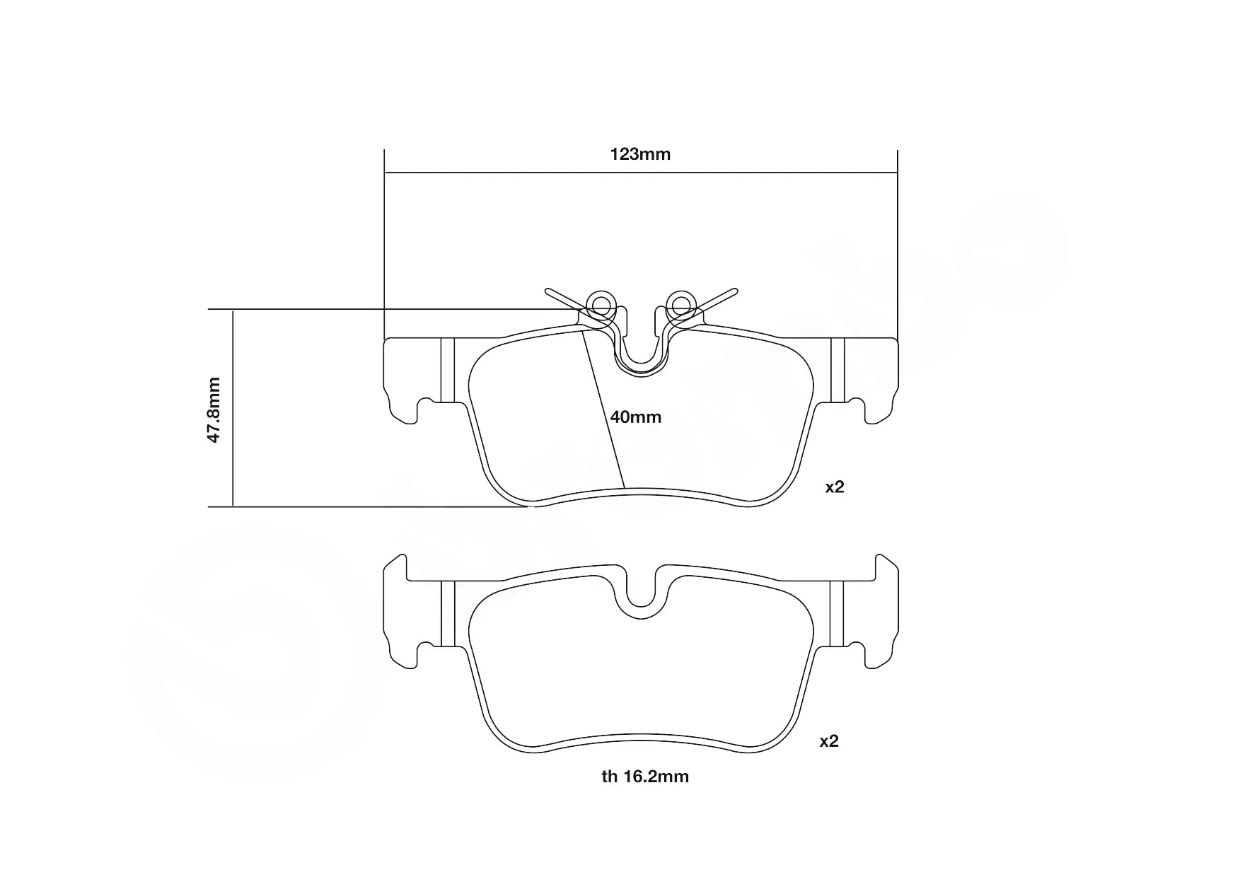 Brembo Sport HP2 Rear Brake Pads - 07.B315.76 - MINI Cooper S F56