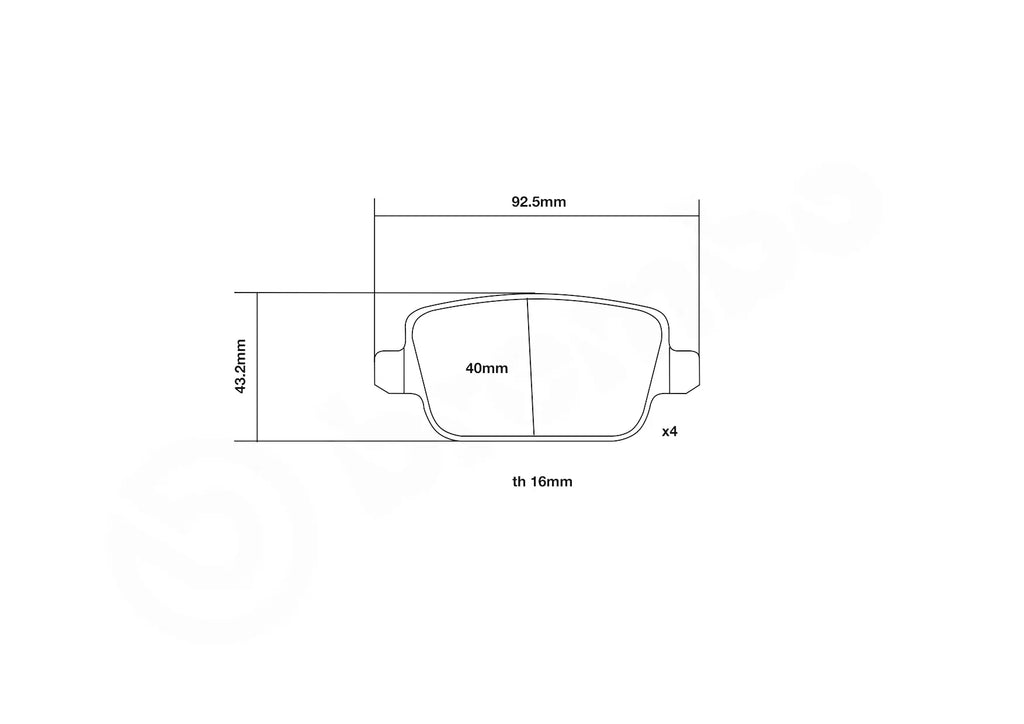 Brembo Sport HP2 Rear Brake Pads - 07.B315.04 - Ford Focus RS Mk2
