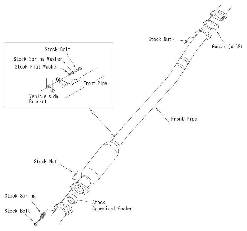 Sistema de escape delantero de acero inoxidable HKS - Toyota GT86