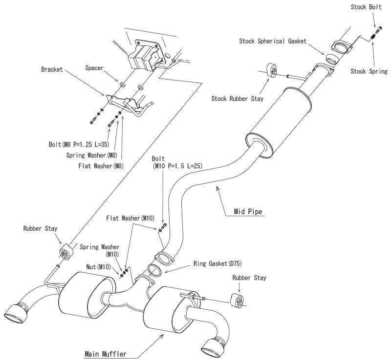 Sistema de escape con silenciador HKS Super Turbo - Toyota GR Yaris Gen 2